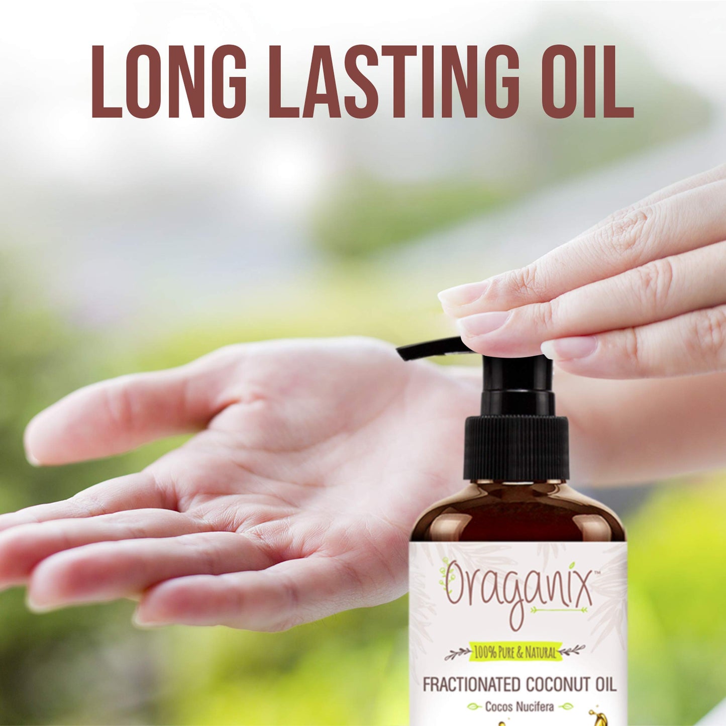 Oraganix Fractionated Coconut Oil - 100% Pure & Natural (16oz Bottle) - Carrier Oil for Essential Oils, Aromatherapy, Massage Oil or Skin Care