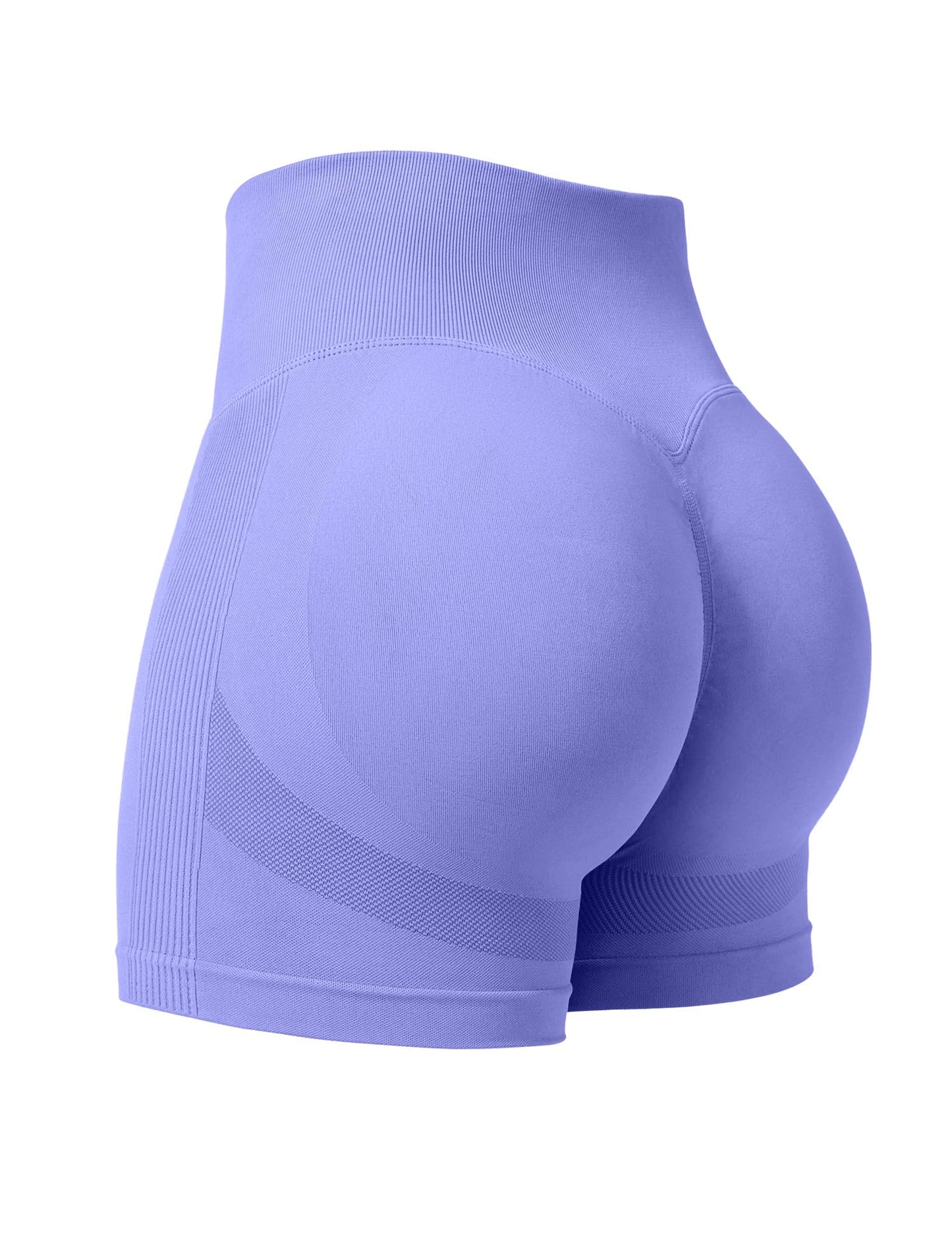 YEOREO Professional Women Workout Shorts 3.6" Scrunch Shorts Seamless High Waisted Contour Gym Yoga Biker Shorts Solid Purple M