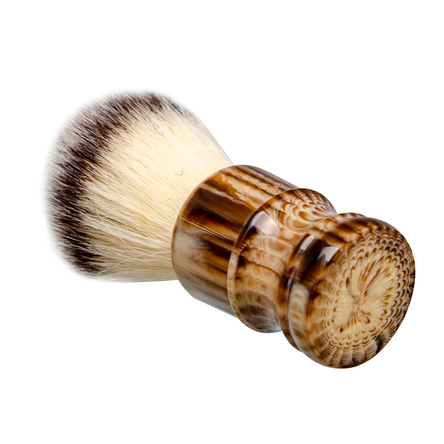 Grandslam Shaving Brush with Synthetic Hair, Cruelty-Free Shaving Cream Brush for Men, 100% Solid Resin Handle, Gently Exfoliates The Skin, 24mm Knot (Imitation rhinoceros horn)