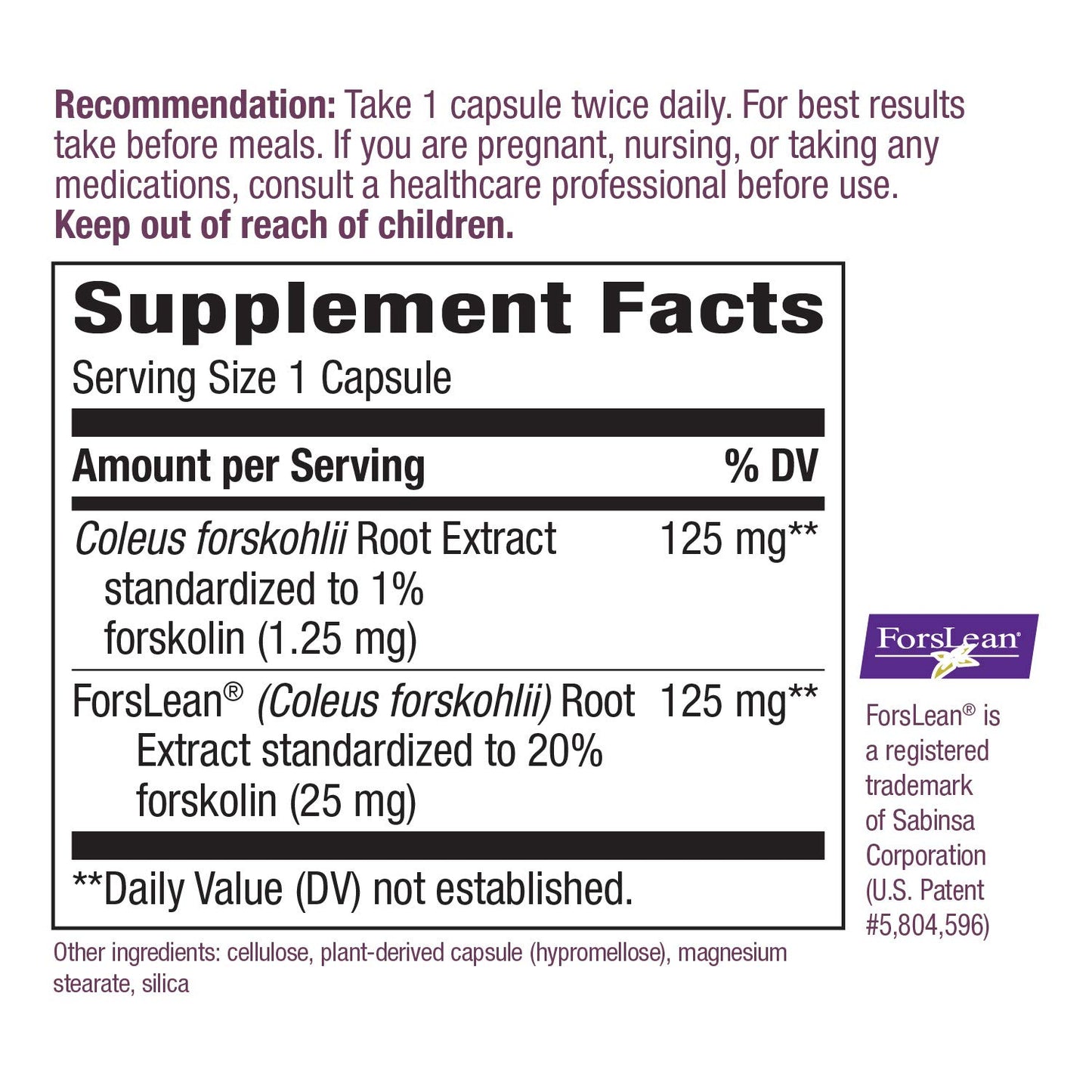 Nature's Way Forskohlii Standardized to Forskolin, Supports Healthy Body Composition*, 60 Vegan Capsules