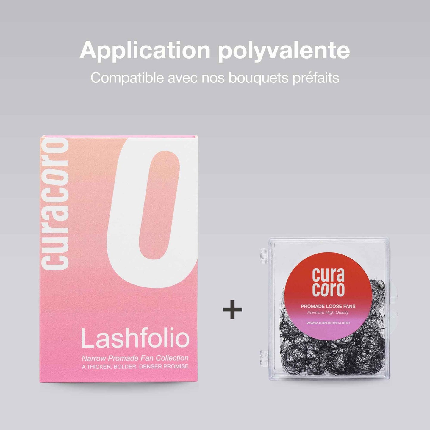 Curacoro LashFolio Narrow Promade Fans, Handmade Volume Eyelashes, 5D~10D, C CC D Curl, Thickness 0.03~0.07mm, 8-15mm Length, Professional Long-Lasting Promade Lash Fans (10D-0.03 CC, 8mm-11mm)