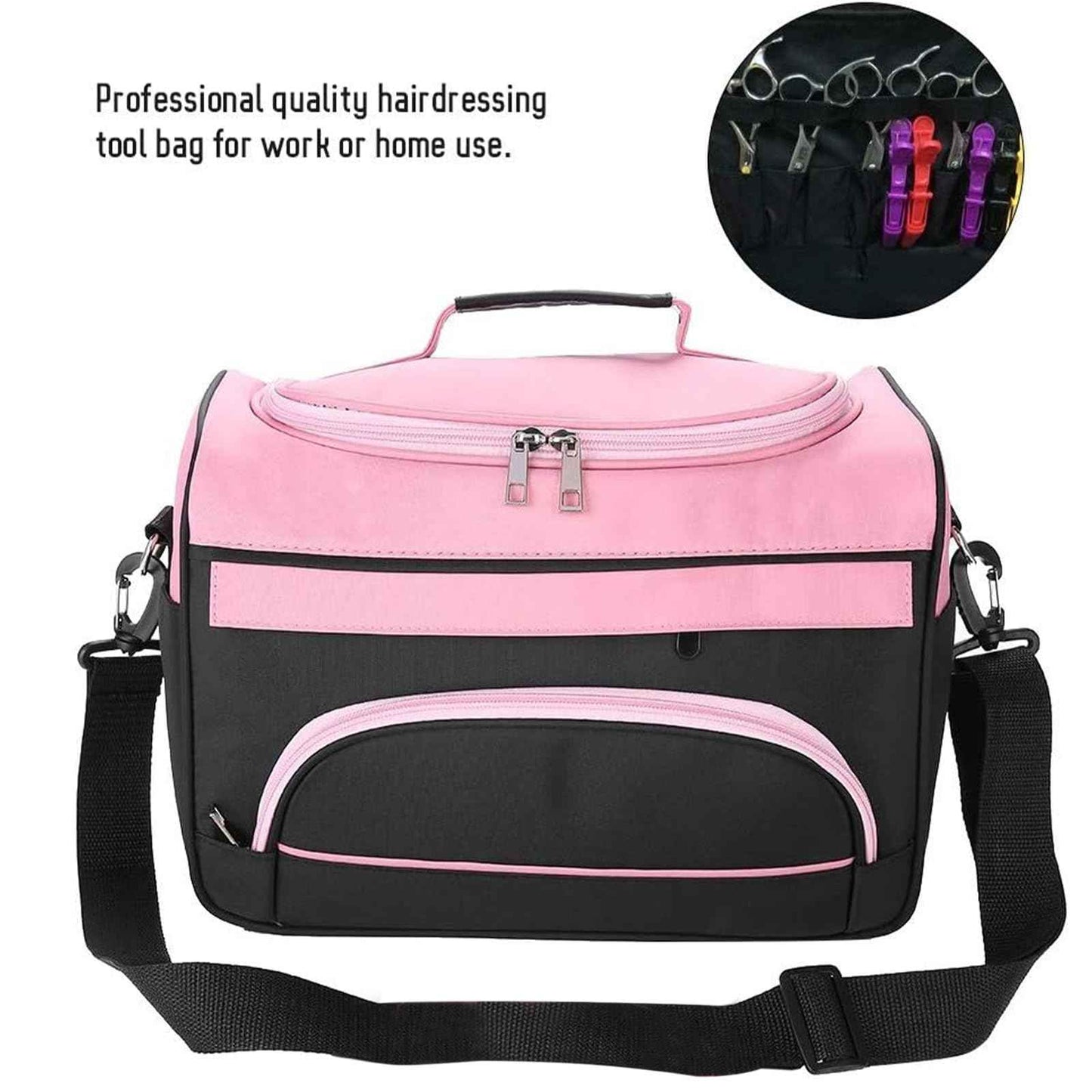 Petyoung Large Capacity Hairdressing Carrying Bag with Shoulder Strap,Professional Hairdressing Equipment Beauty Salon Tool Travel Storage Case,Portable Barber Toolkit Comb Scissors Clip Storage
