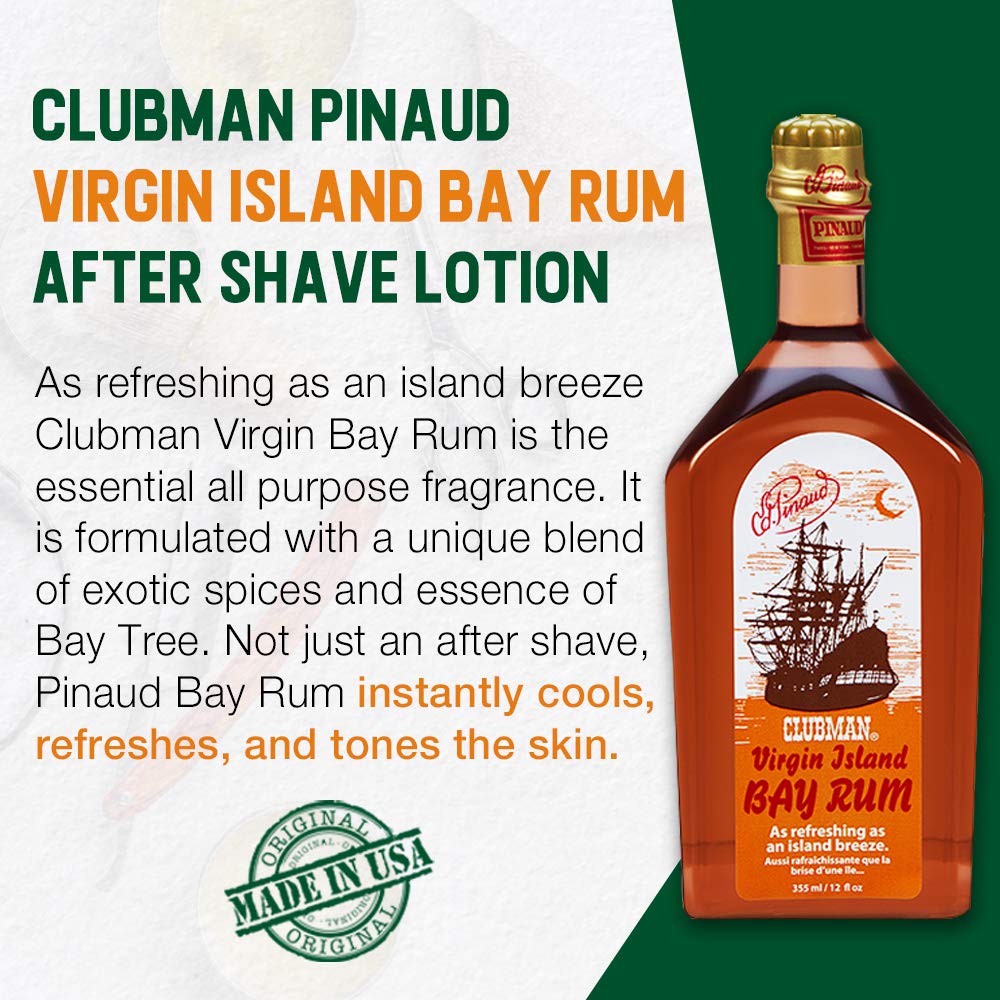 Clubman Pinaud Virgin Island Bay Rum Cologne, 12 fl oz