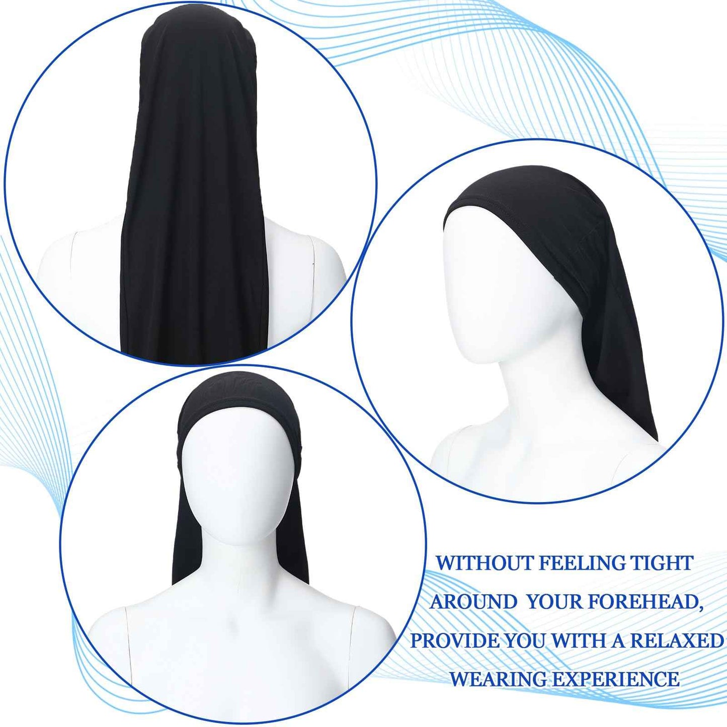 Twistover 4 Pcs Jumbo Dreadlock Cap 37'' Hair Dreads Head Wrap Loc Wraps for Dreads Hair Accessories for Men Women Sleeping(Black, Red, Purple, and Beige)