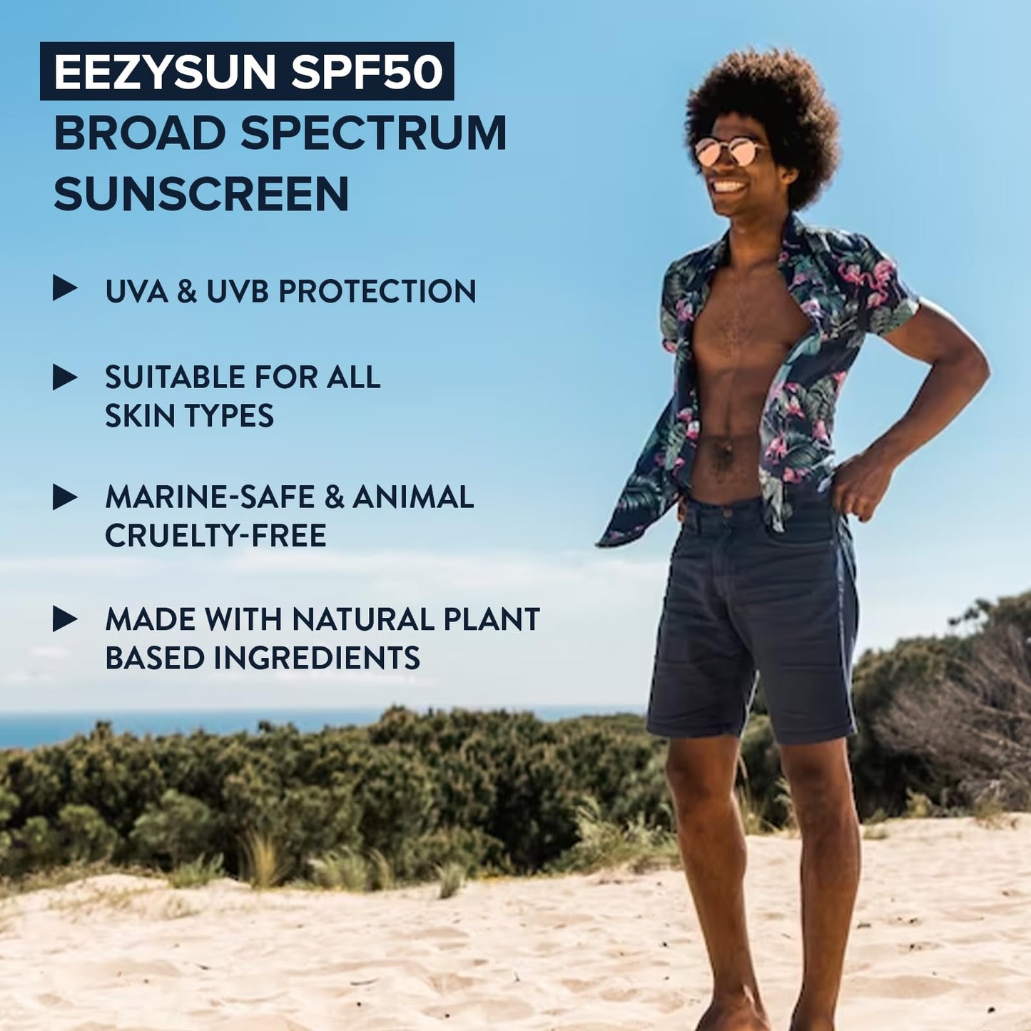 EEZYSUN Mineral SPF 50 Travel Size Sunscreen Snap Packets | Infused with Aloe Vera | Vegan & Reef-Safe | Broad Spectrum, Non-Oily & Natural with UVA/UVB Protection | 10 x 0.27 FL OZ