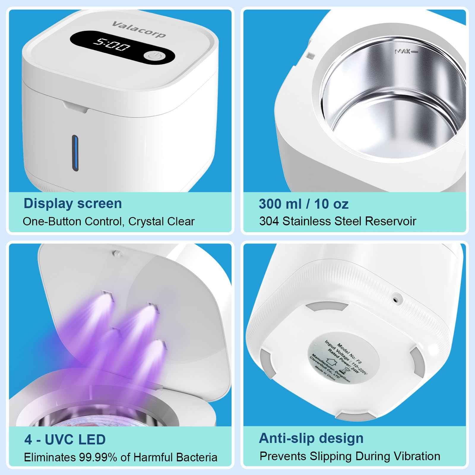 Ultrasonic Retainer Cleaner, Retainer Cleaner Machine, Dental Cleaning Pod for Dentures, Mouth Guard, Aligner, Night Guard, Ultra Sonic Cleaner for All Dental Appliances (White)