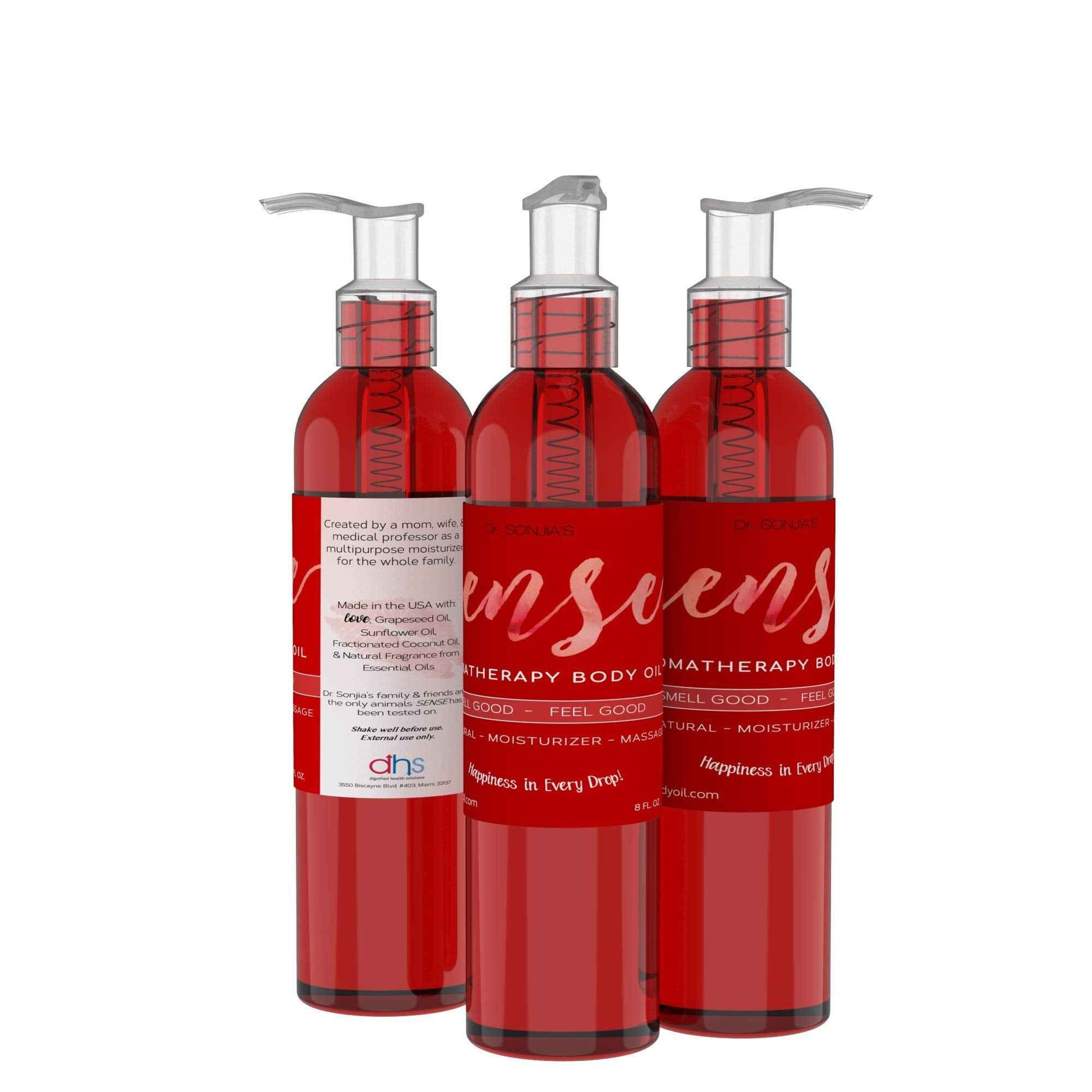 Sense Relaxing Organic Body Oil | Every Day Use Massage Oil, Aroma Therapy, Natural Skin Moisturizer |100% Hypoallergenic | Made in The USA