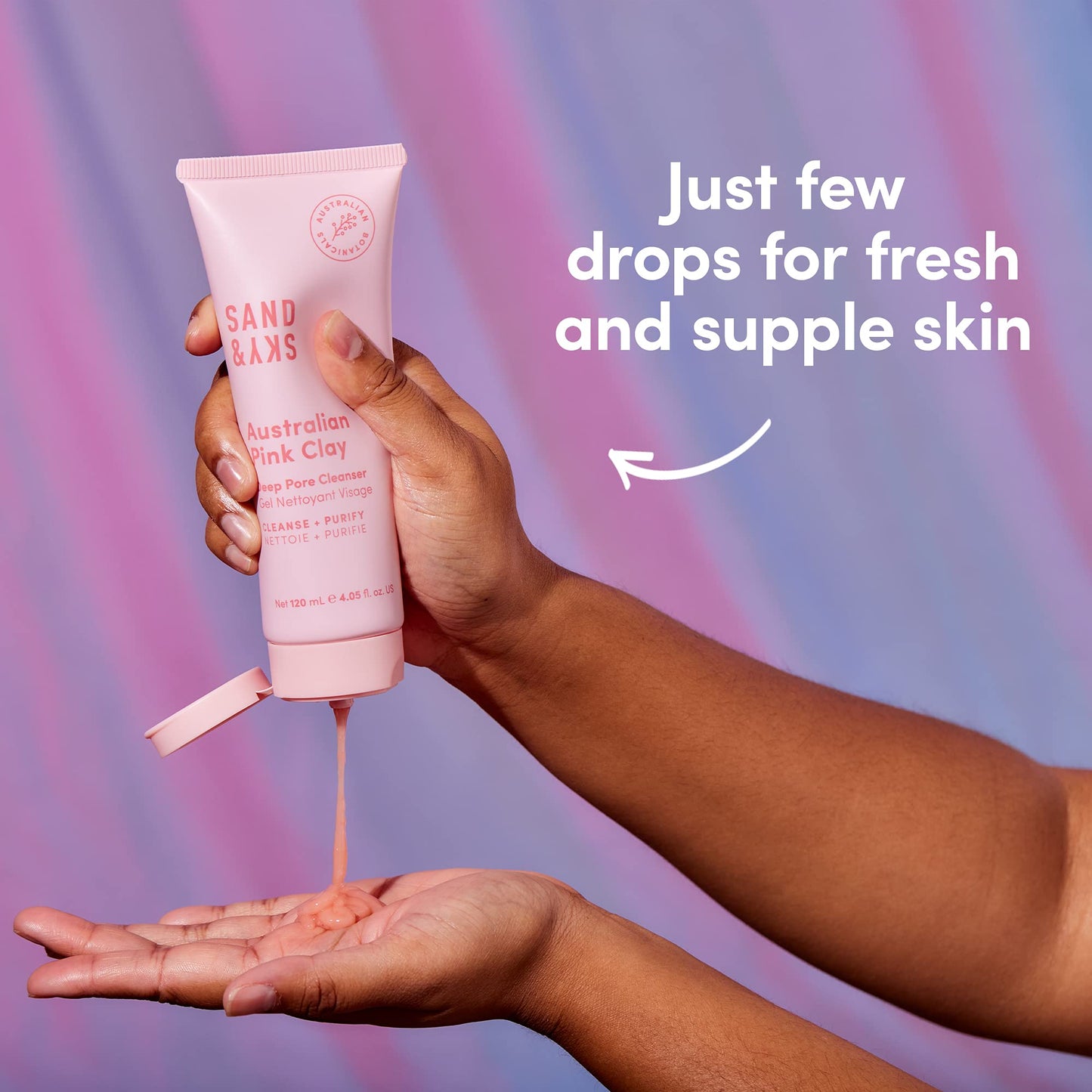 Sand & Sky Australian Pink Clay Deep Pore Cleanser. pH 5.5 Gel Cleanser. Clear Congestion. Reduce Appearance of Pores. Gently Exfoliates. Hydrates & Moisturize Skin (4.05 fl oz)