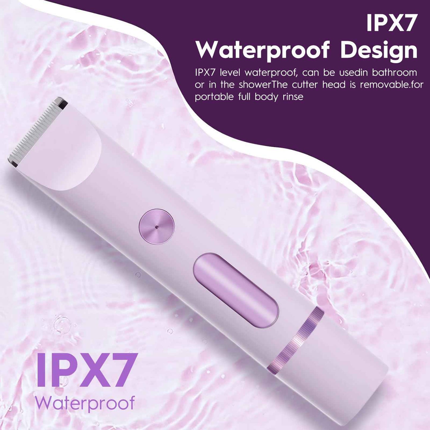 Joigivit Dual Head Shaver 2 in 1 Bikini Trimmer for Women Electric Razors Lady Pubic Hair, LCD Display Bikini Underarm Arm Leg Face Body 2026 Upgraded Version- Purple