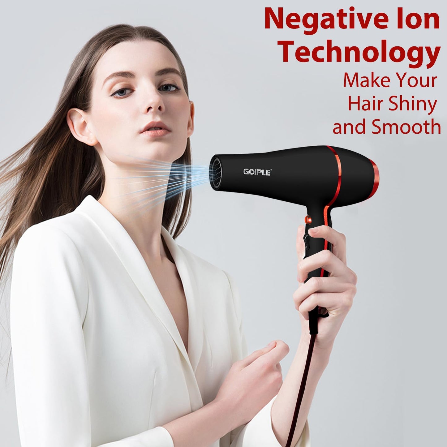 13Pcs Ionic Constant Temperature Hair Blow Dryer Kit - Lightweight, Low Noise, 1800W Professional Blowdryer Set for Women and Men