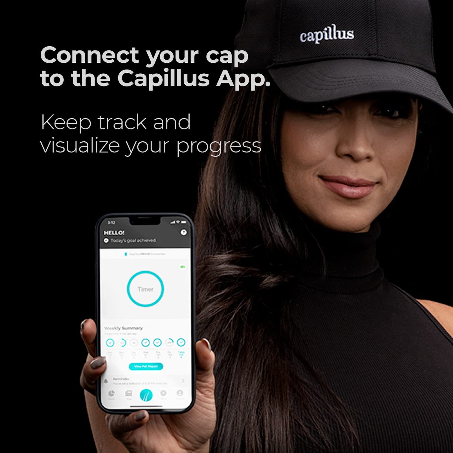 Capillus PRO S1 Hair Laser Growth Cap with 304 medical grade laser diodes, Bluetooth enabled FDA Cleared Laser Cap, ideal for thinning hair, for men and women