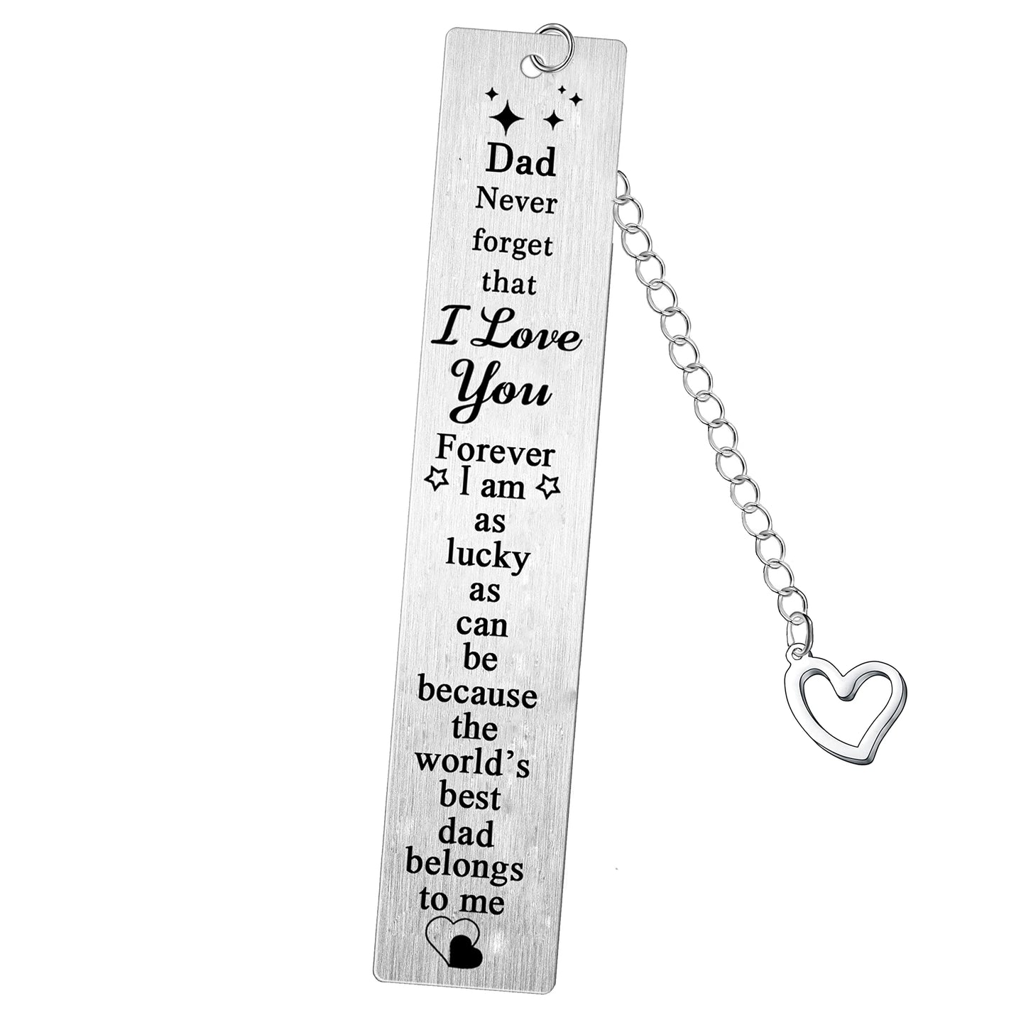 Dad Bookmarks Dad Fathers Day Birthday Christmas Gifts from Daughter Son Father Metal Bookmark Present I Love You Daddy Book Lover Gift