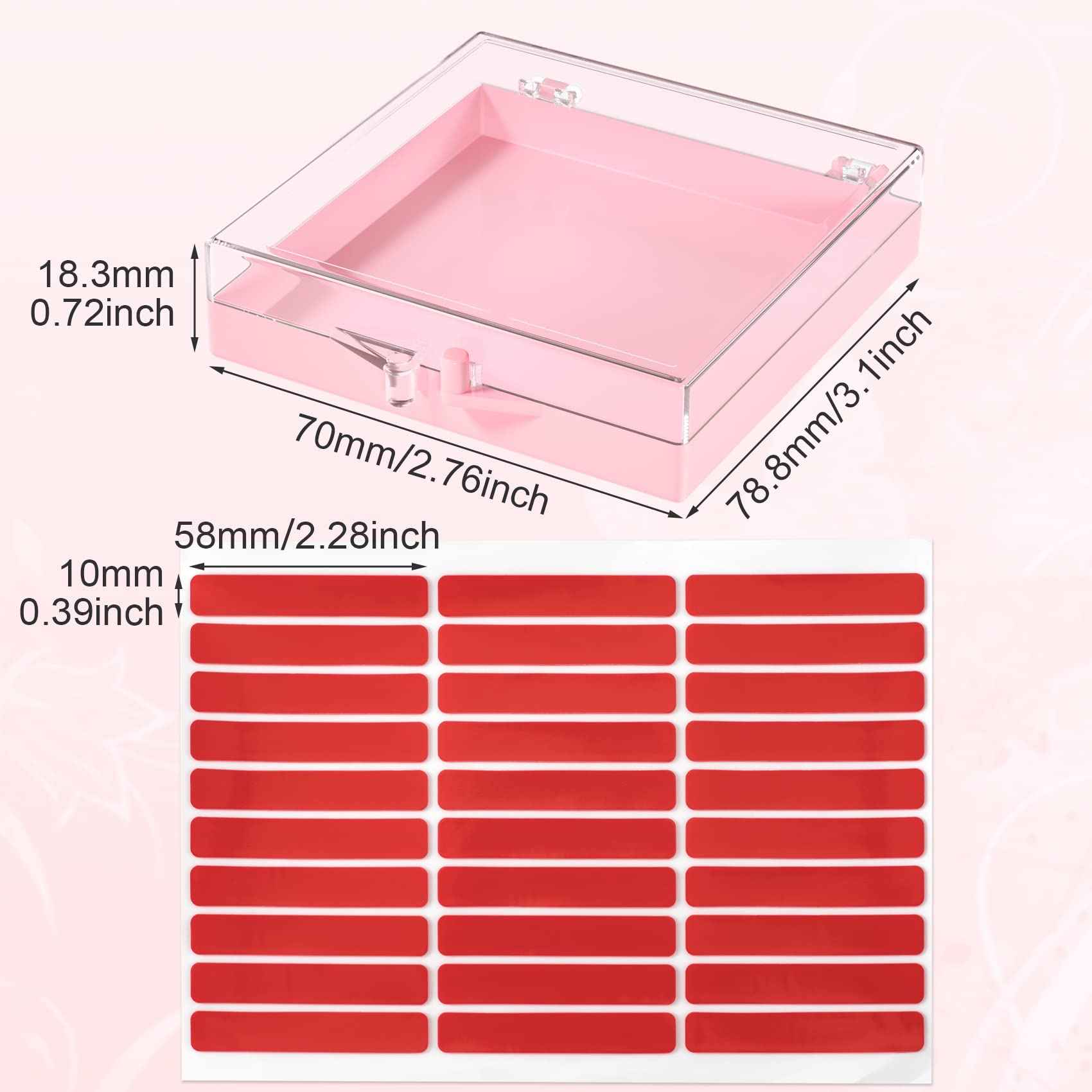 ANCIRS 25 Pack Acrylic Nail Storage Box for DIY Press-on Nails Holder & 60pcs Double Sided Adhesive Nail Display Tape, Artificial Nail Stand Packaging Organizer Case & Fake Nail Tip Tapes for Nail Art
