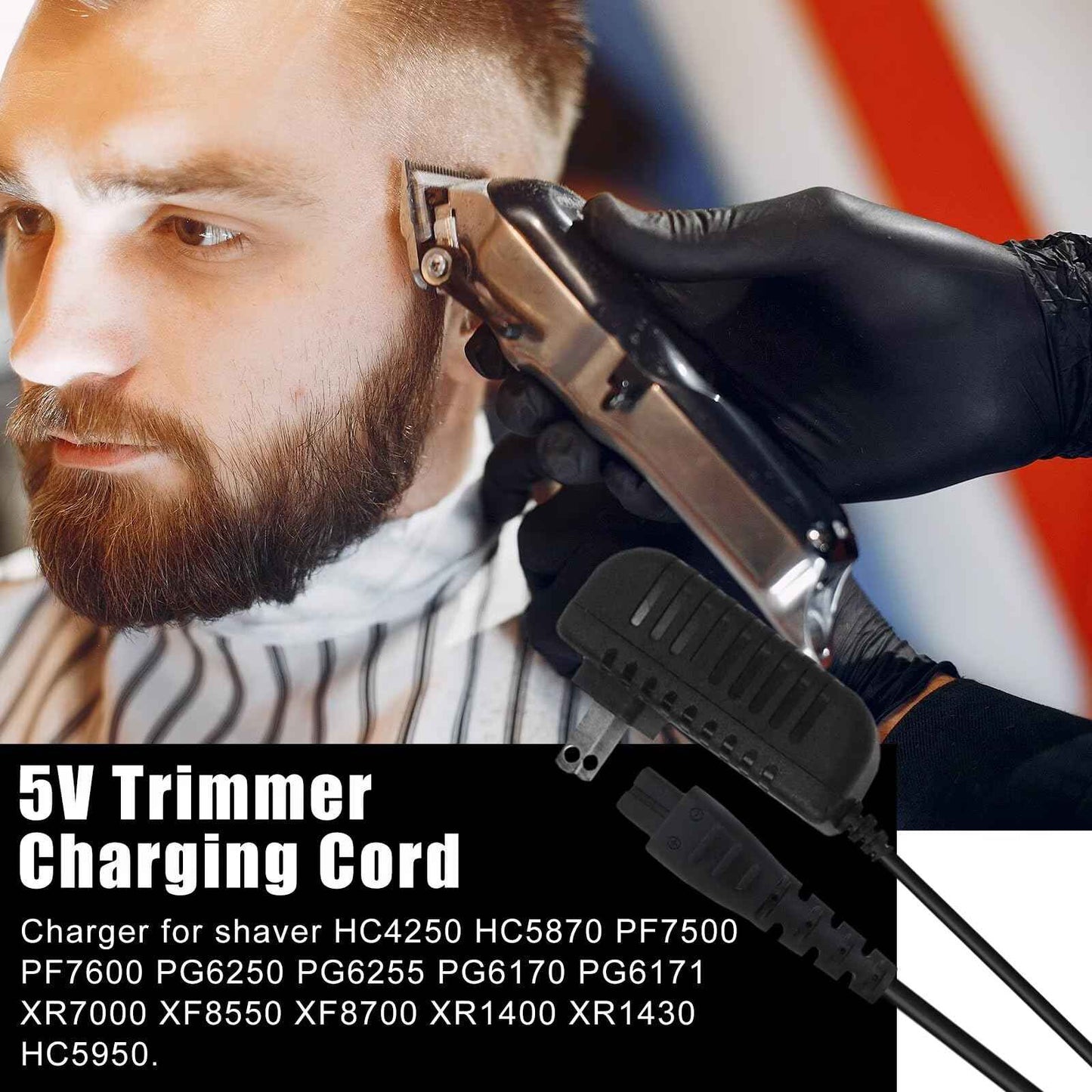 WELURE Replacement Charger for Remington Shaver PR1240 PR1250 PR1260 PR1270 PR1285 PR1340 PR1342 PR1360 PR1362 PR1385 PR1387, 5V Trimmer Charging Cord for Remington Razor