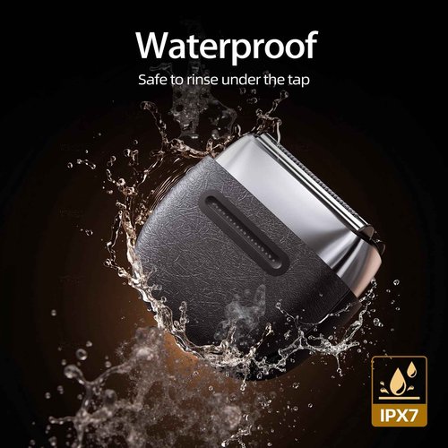 Electric Foil Shavers for Men, 3 Floating Blades for Close & Clean Shaving, Mini Electric Razor with Precision-Compact Body, Waterproof, 90 Min Runtime, Travel Lock (SilverBlack)