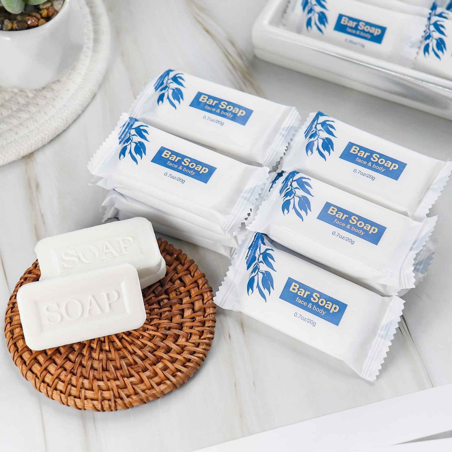 Mini Soap Bars Bulk Individually Wrapped Bulk Bar Soap 0.7oz Travel Soap Small Hotel Soaps Toiletries for Hotel Bathroom Camp RV (100)