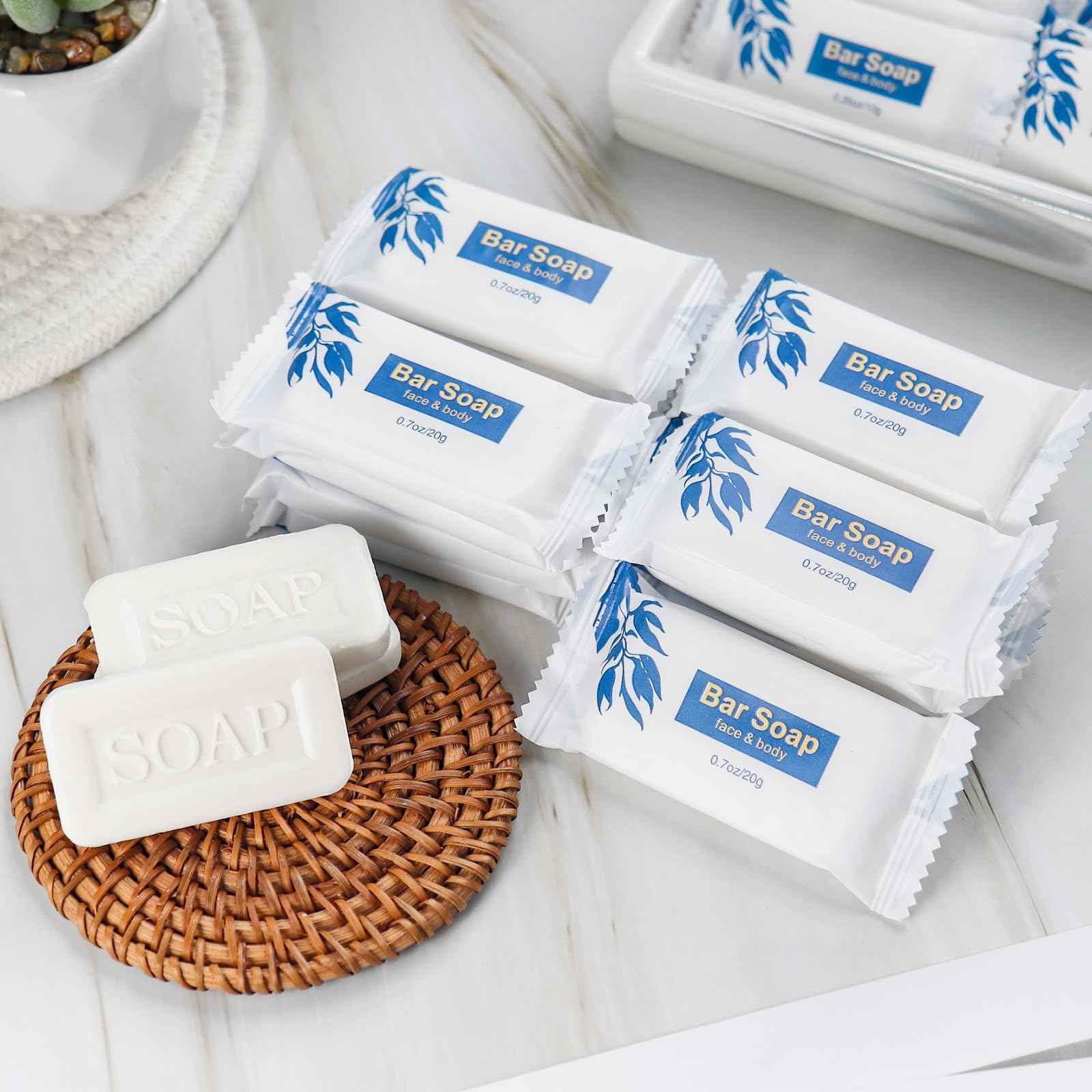 Mini Soap Bars Bulk Individually Wrapped Bulk Bar Soap 0.7oz Travel Soap Small Hotel Soaps Toiletries for Hotel Bathroom Camp RV (100)