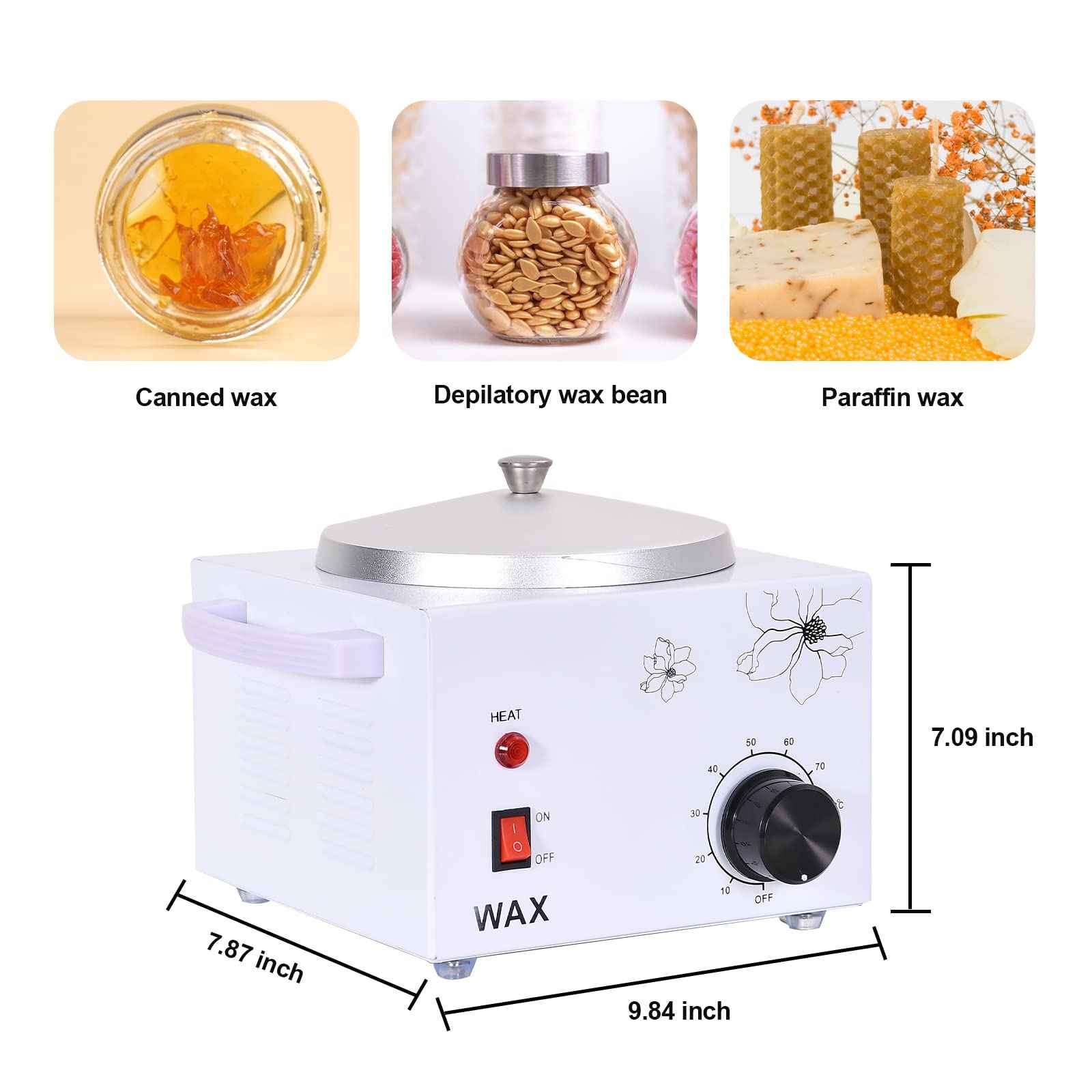 WAOYPGZ Wax Warmer Machine for Painless Hair Removal - Large Capacity Metal Heater for Fast Melting Soft, Hard, and Paraffin Waxes