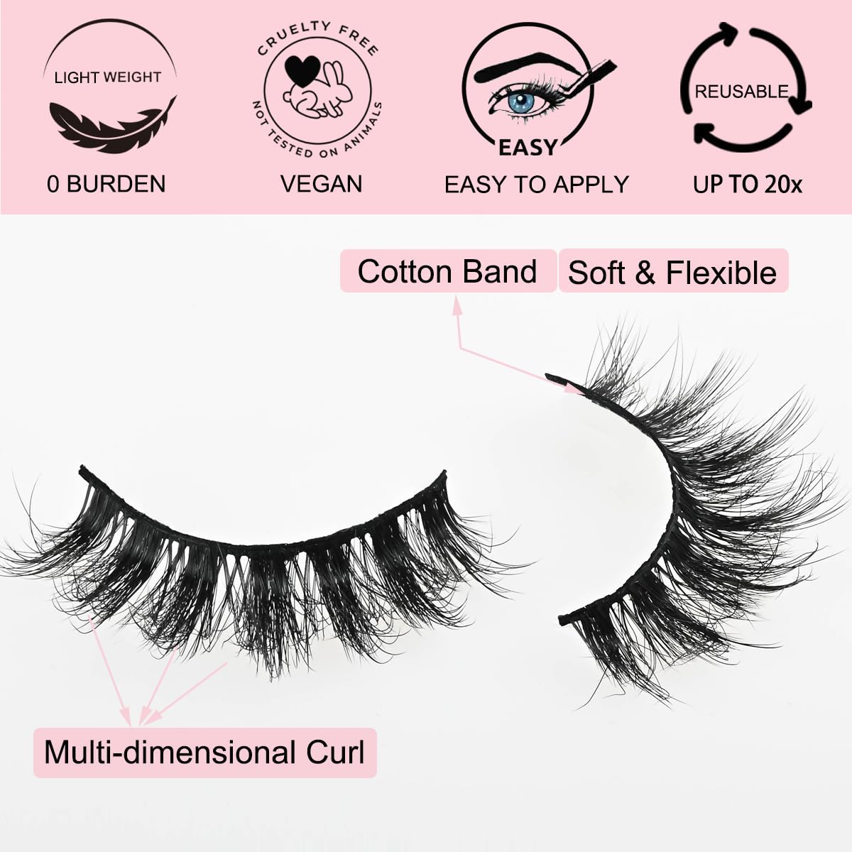 APCYUST Lashes Mink Bulk Wholesale Lashes 5D Fluffy Eyelashes (Spiky 30 Pairs)