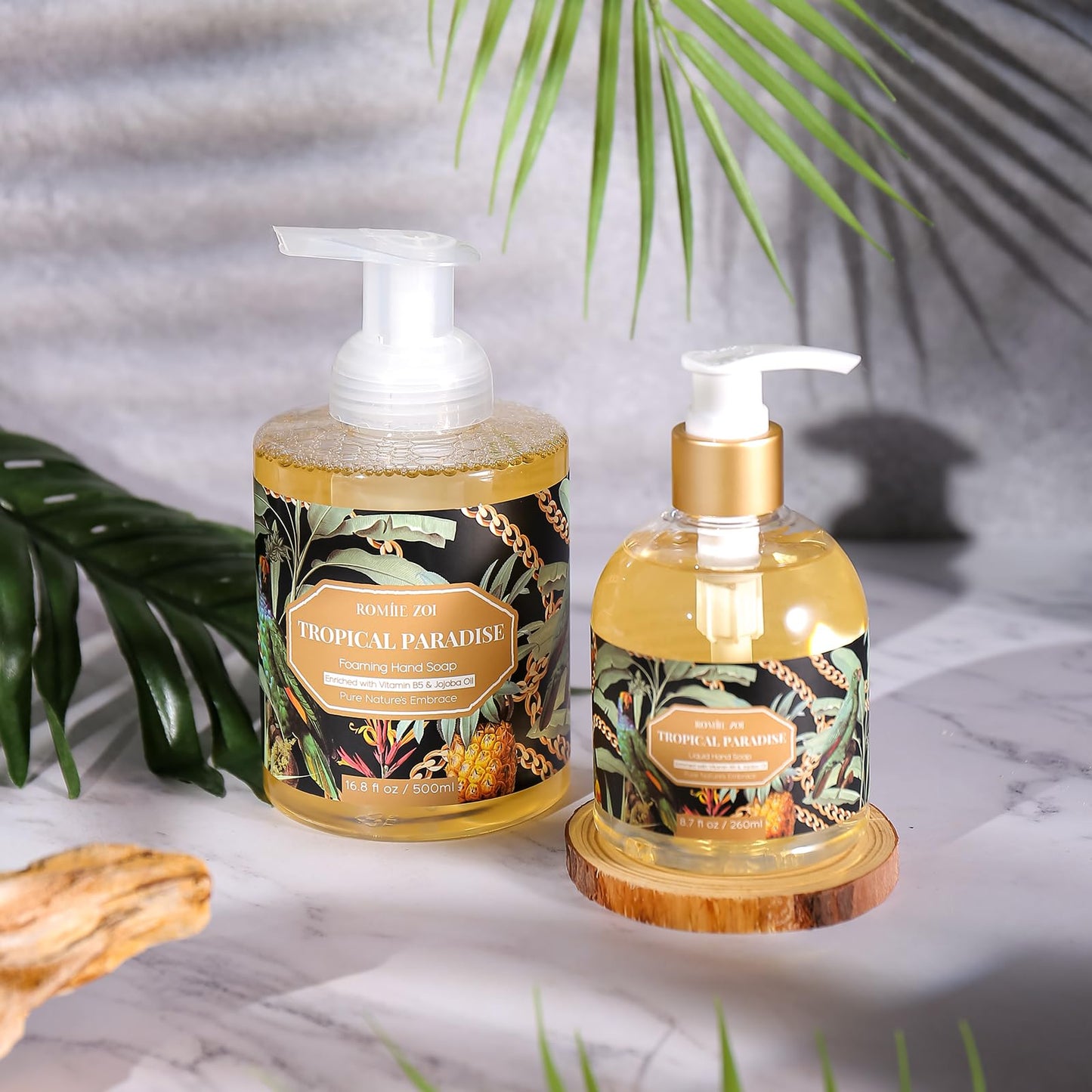 ROMIIE ZOI Liquid Hand Soap with Gift Box - Pure Nature's Embrace - Tropical Paradise - 260ml/ 8.7 fl.oz (Pack of 3)