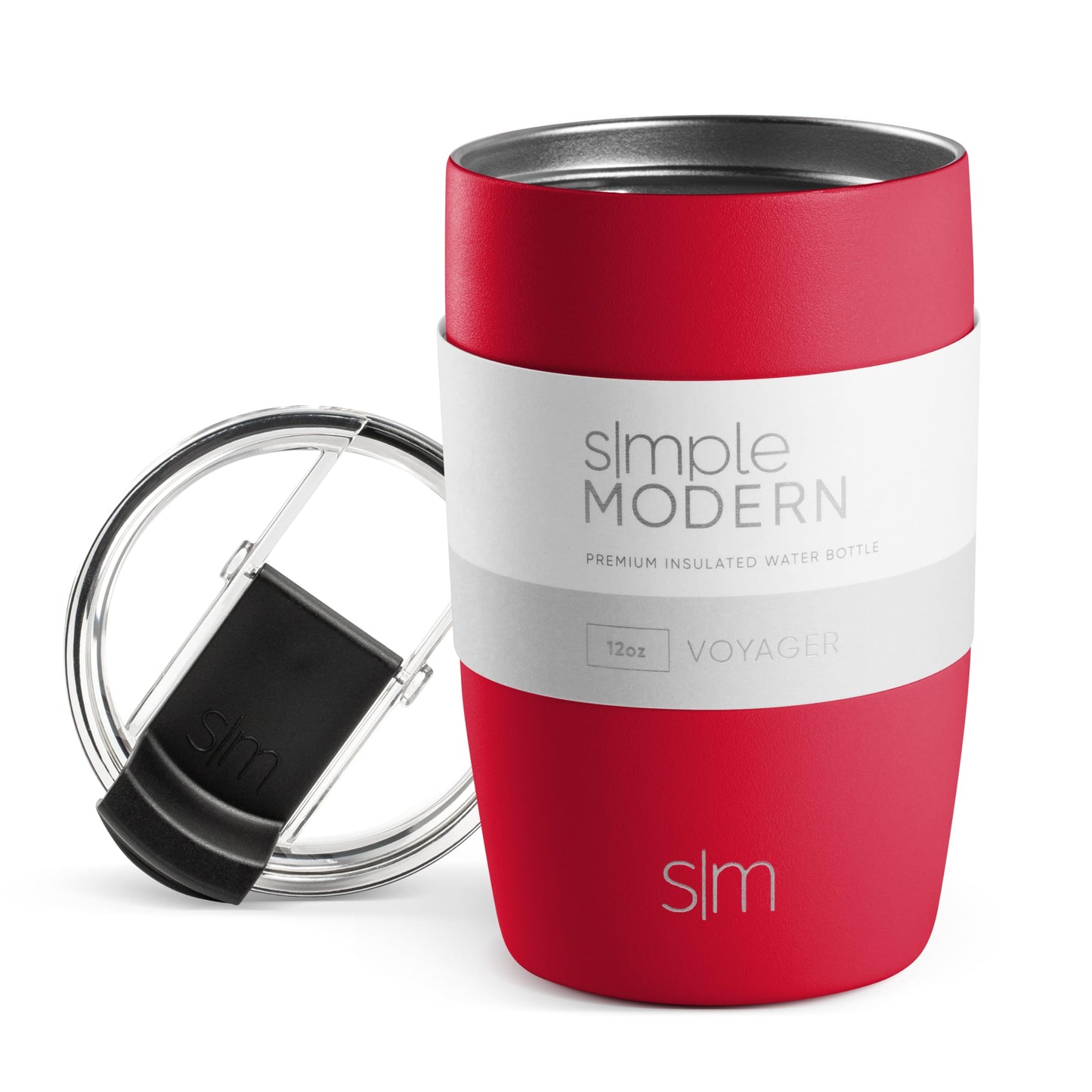 Simple Modern Travel Coffee Mug Tumbler with Flip Lid | Reusable Insulated Stainless Steel Cold Brew Iced Coffee Cup Thermos | Gifts for Women Men Him Her | Voyager Collection | 12oz | Ember Red