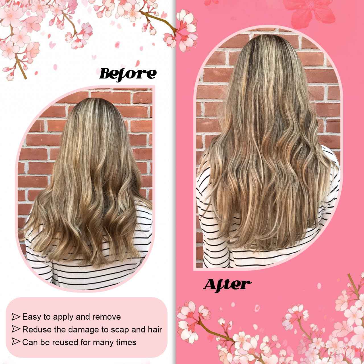 KPVXXVE Itip Human Hair Extensions Brown I Tip Hair Extensions Balayage Ash Brown Highlights Bleach Blonde Tip Real Human Hair #8/613 Cold Fusion 16 Inch 60s 45g
