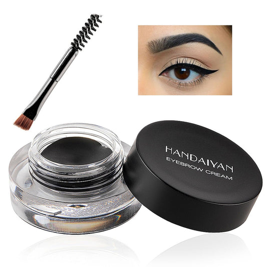 Rosarden Waterproof Brow Pomade, Black Eyebrow Cream with Eyebrow Brush, Eyebrow Gel Long Lasting Wear, Brow Pencil High Pigment, Smudgeproof, Sweatproof and Quickly Dry, Eyebrow Makeup for Women