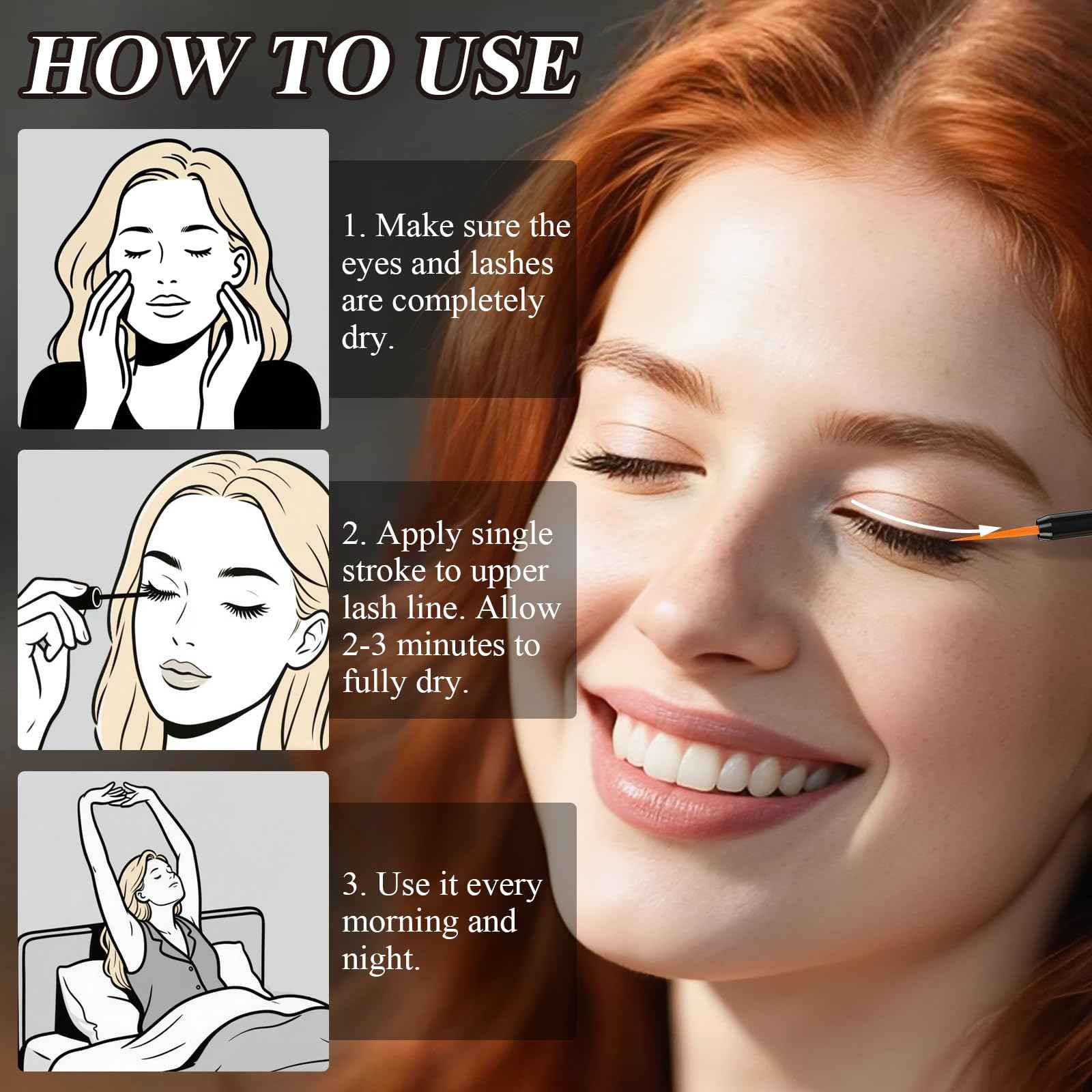 Natural Lash Growth Serum – See Visible Results in 4 Weeks | SINPIN Eyelash Serum without Prostaglandin, Enriched with Biotin, Panthenol & Peptides for Longer, Thicker Lashes, 5ML