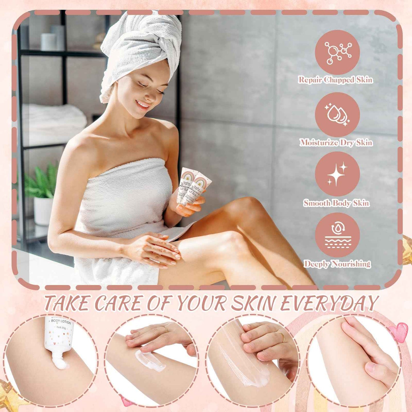 Yaryang 48 Pcs Christmas Mini Body Lotion Gifts Bulk for Dry Skin Travel Size Rainbow Body Cream Christmas Appreciation Gifts Moisturizing Lotion Xmas Stocking Stuffers for Women Ladies Nurse