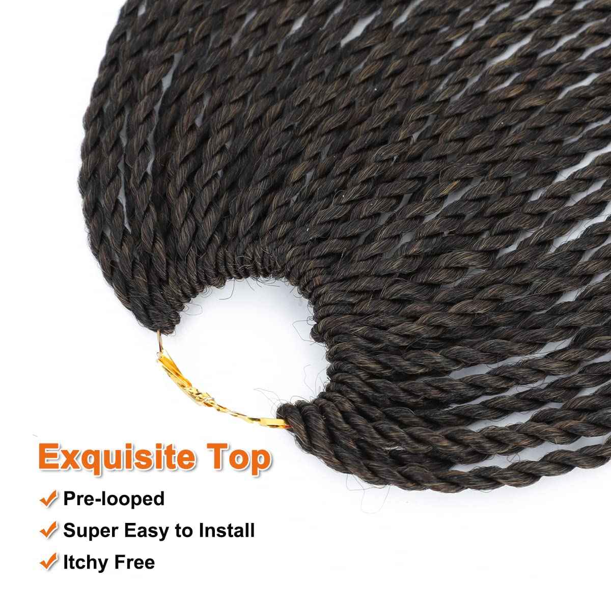 Ombre Crochet Hair Senegalese Twist 8 Packs Braids Crochet Hair, 35 Strands/Pack Small Crochet Twist Hot Water Setting, Pre-Lopped for Women (22 Inch, 1B/30/27)