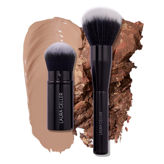 LAURA GELLER NEW YORK Blending Beauties Two-Piece Makeup Brush Gift Set for Powders and Foundation