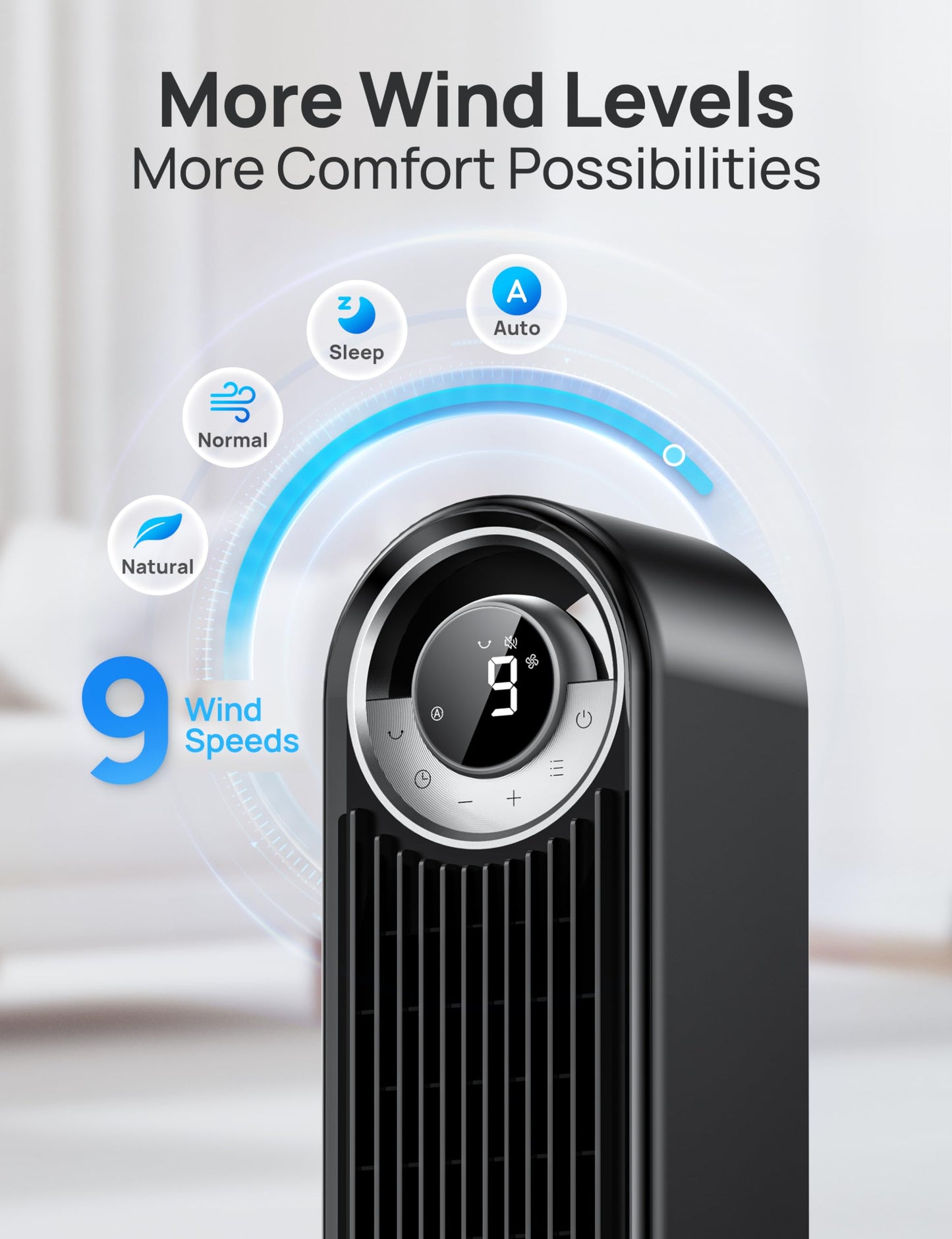 Dreo Oscillating Tower Fan Bundle - Bladeless Standing Fan with Remote and Ultra Quiet Bedroom Fan with LED Display