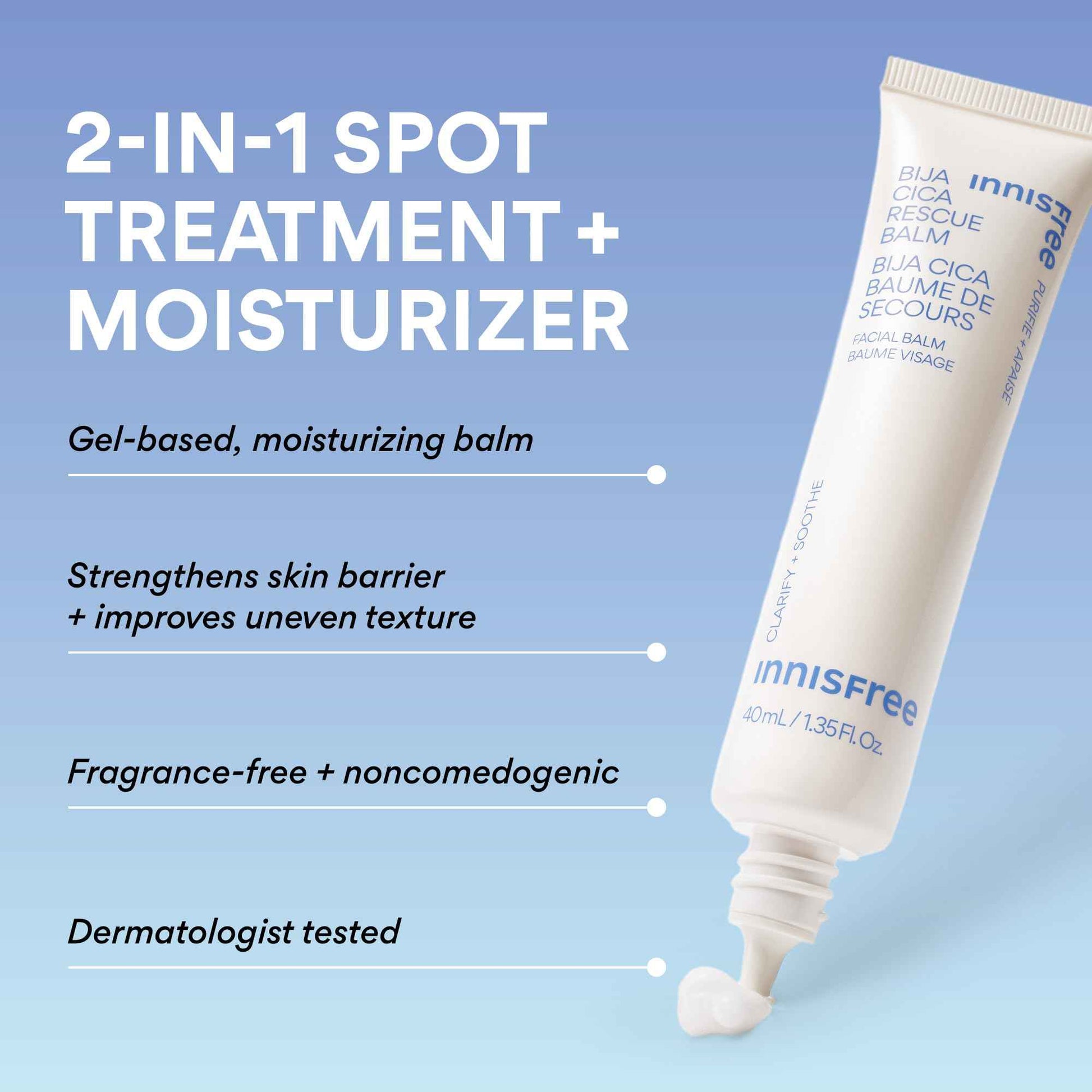 innisfree Bija Cica Rescue Balm with Squalane, Korean Moisturizing Balm Helps Soothe Skin and Improve Uneven Texture