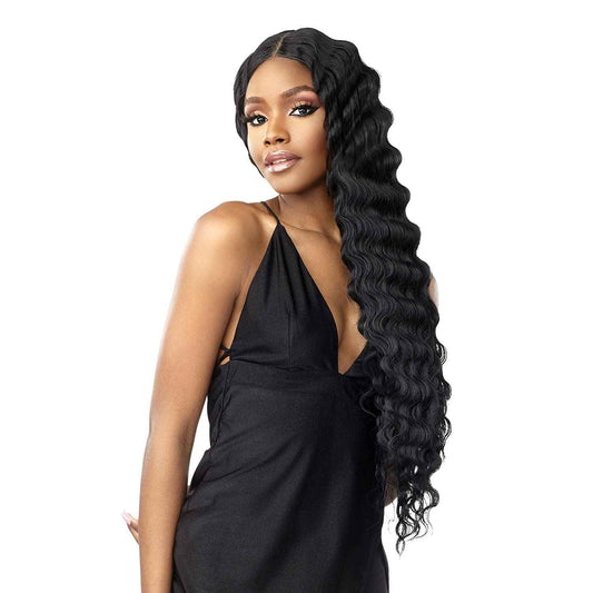 Sensationnel Vice Lace Front Wigs - Unit 6 5 Inch Deep Part Synthetic Preplucked Hairline (1 JETBLACK)