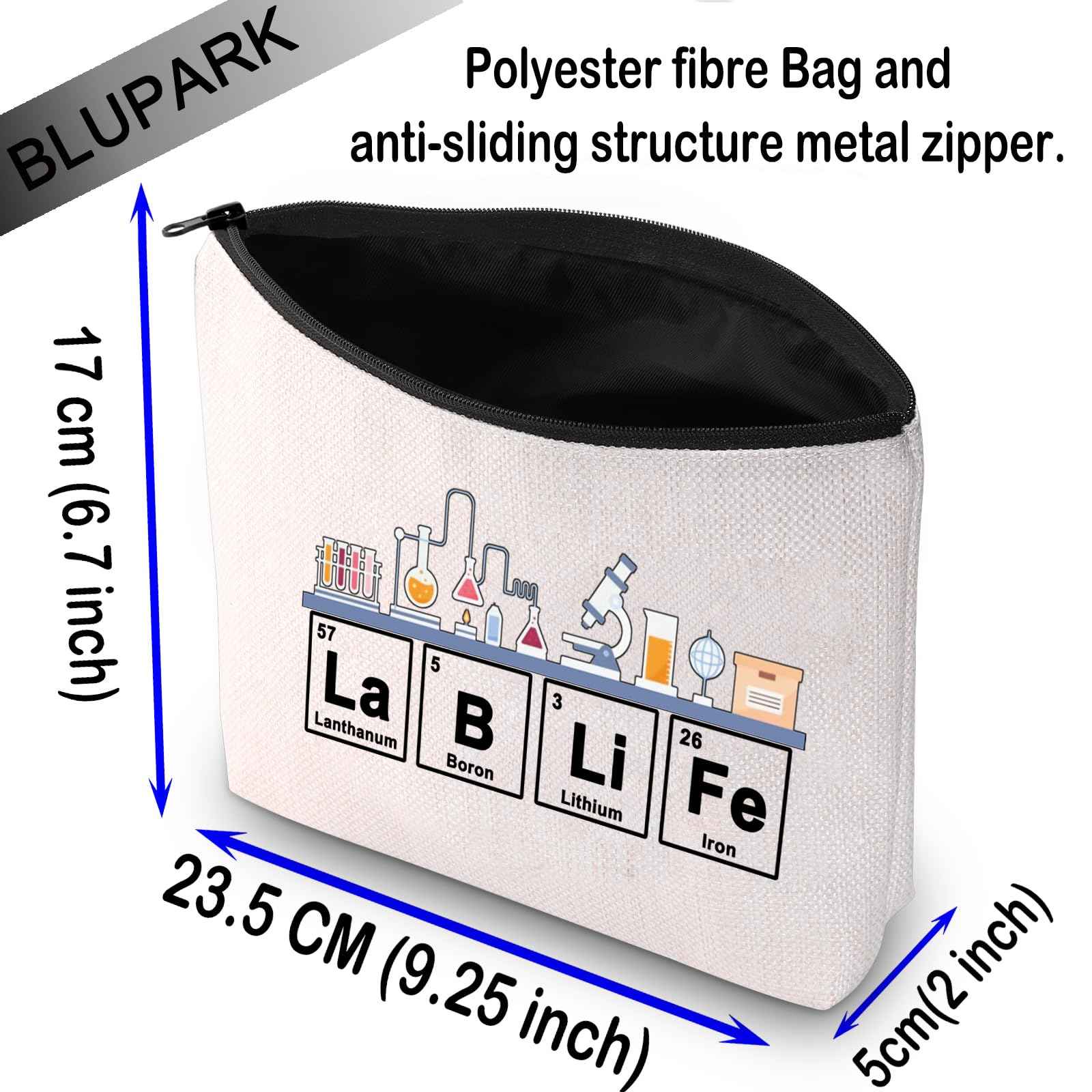 BLUPARK Laboratory Technician Cosmetic Bag Microbiology Gift Lablife Makeup Bag Chemistry Teacher Gift (Lablife)