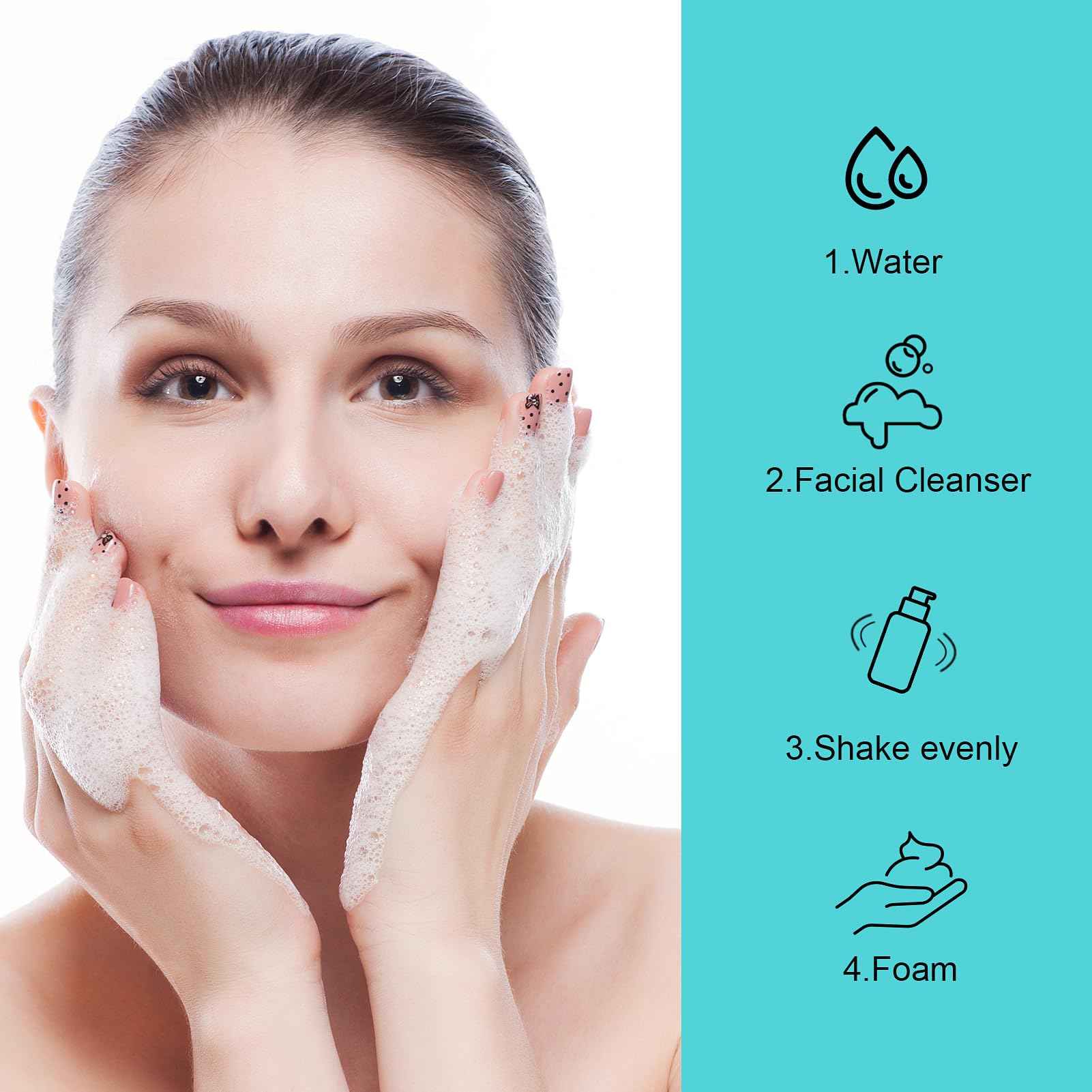 Cosywell Foam Soap Dispenser 2oz 10 Pack TSA Approved Empty Travel Pump Dispenser for Hand Soap Foaming Lash Shampoo for Cleanser, Dispenser(10Clear)