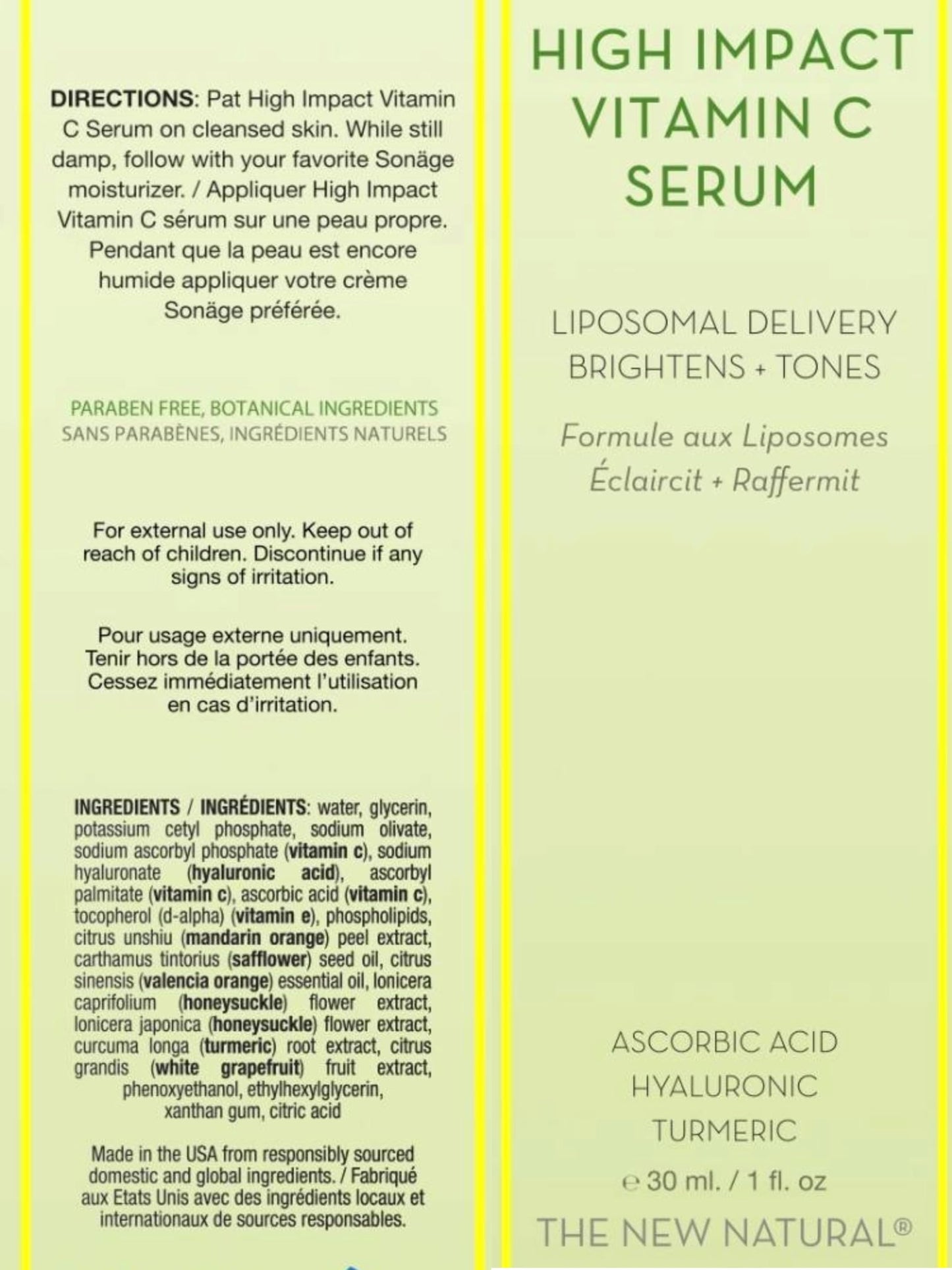 Sonage High Impact Vitamin C Serum: With Hyaluronic Acid | Brightens, Hydrates, Fades Dark Spots and Corrects Skin Tone (15 ml)