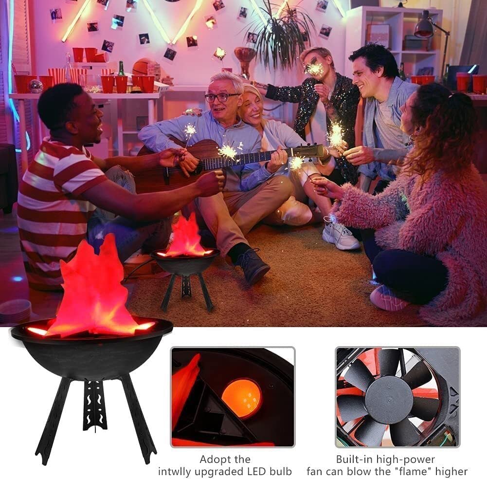 cjc Electric LED 3D Fake Fire Lamp Torch Camp Flame Light for Christmas Night Party Home Decors (30 cm Table Lamp)