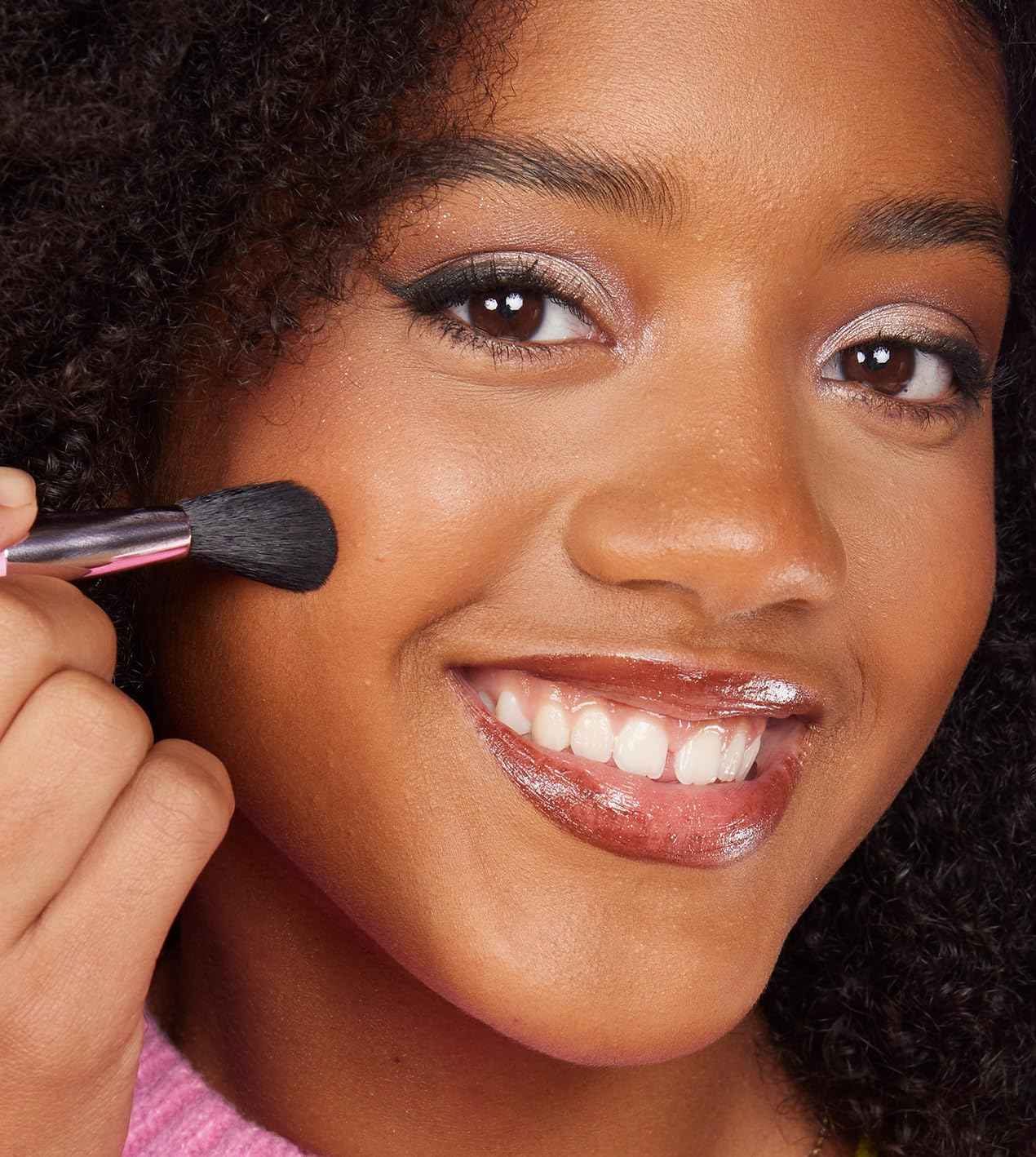 Petite N Pretty Beginner CactiCali Makeup Set for Kids, Teens, & Tweens - Natural Eyeshadow and Cheek Makeup Palette & 10k Shine Lip Gloss (Diamond Heist)