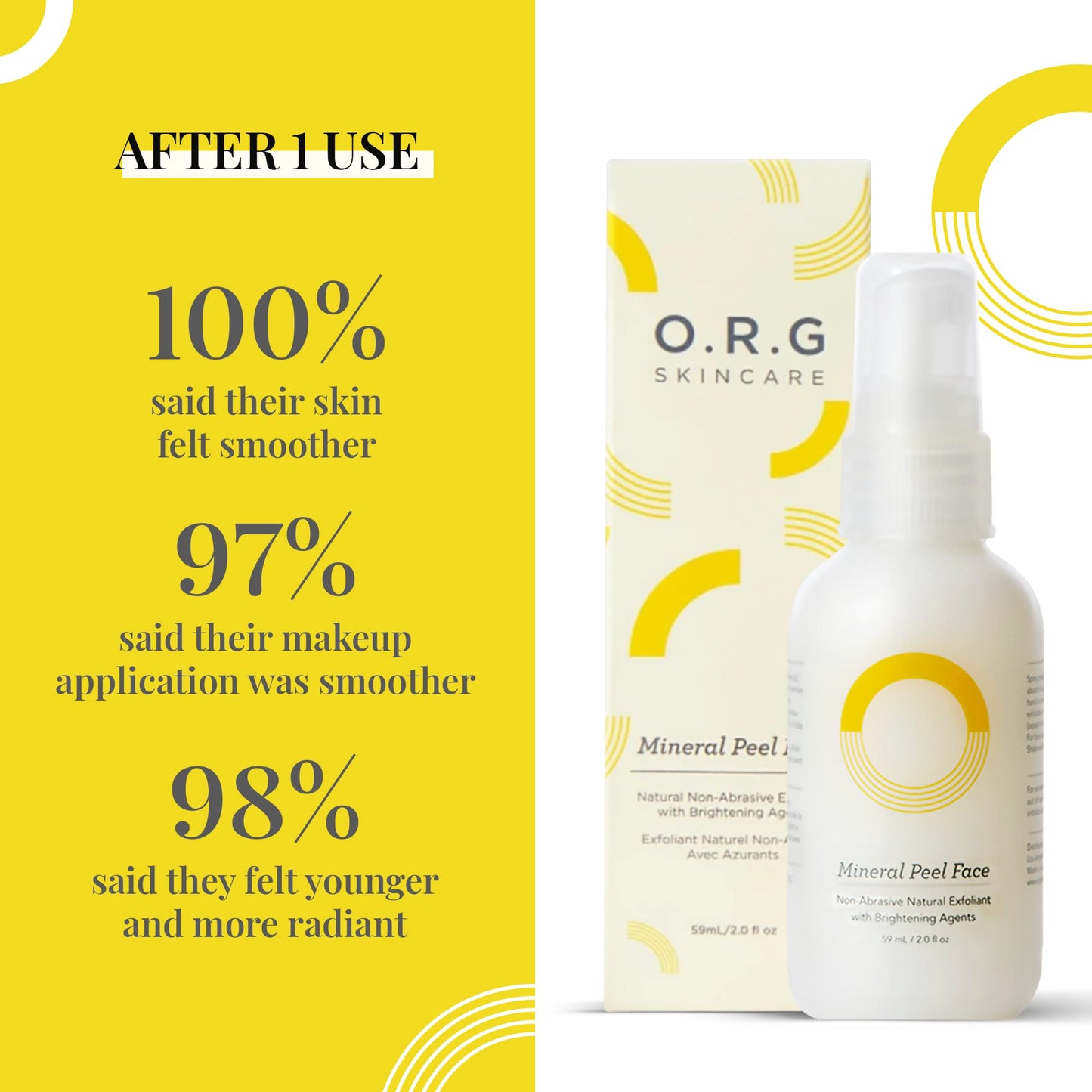 ORG Peel Off Face Cleanser for Gentle Exfoliation and Glowing Skin - Korean Sensitive Skincare - Pore Minimizer Brightening Agent Cruelty Free Natural Formula 2oz