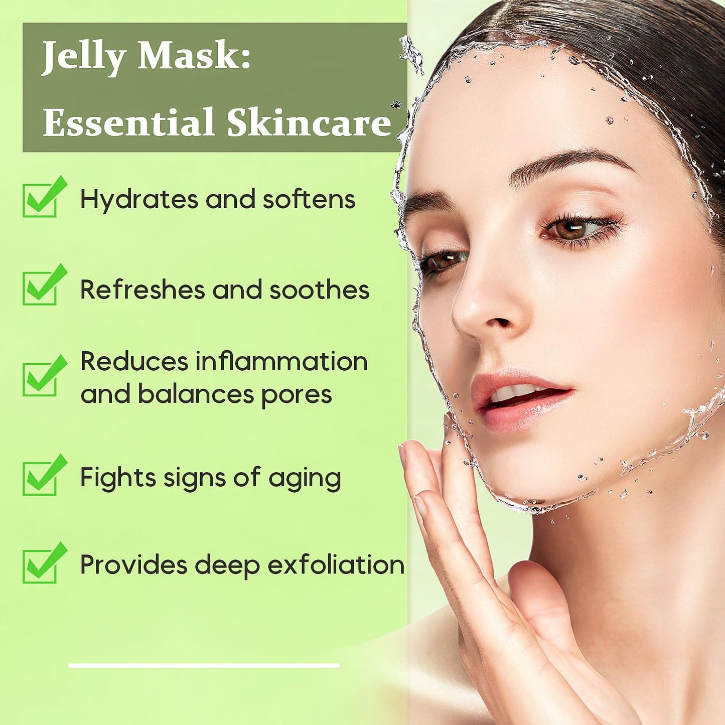 DR MEINAIER Vajacial Hydro Jelly Mask Powder for Face, Jelly Mask for Facials Professional, Jelly Facial Mask for Teens and Women. Jelly face mask. (Tea Tree)