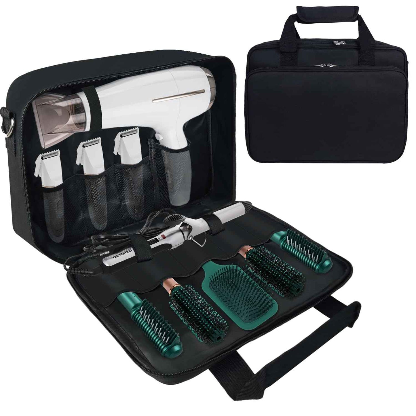 Barber Tool Bag, 13.9 * 3.94 * 11.02in Travel Case for Hair Clippers Hair Trimmer Storage Organizer Portable Clipper Case Barber Supplies Organizer Bag for Combs Clipper guards Men Razor Guard