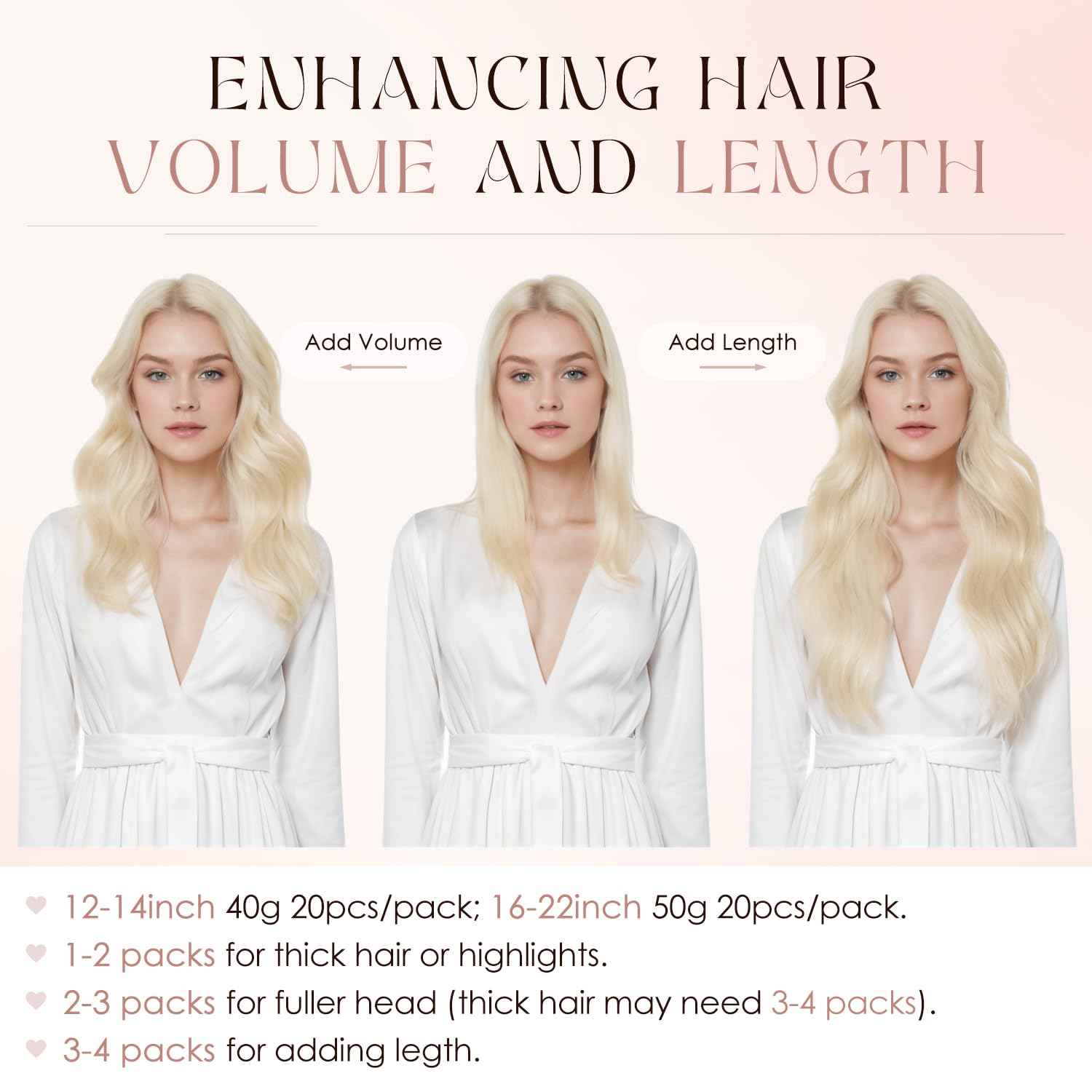 Human Hair Tape in Extensions-Double Stitched,SLEEKALON Free-cut Mini Tape ins Real Hair Extension Platinum Blonde Invisible Seamless Straight Double Side Tape Hair Extension-18 Inch,20pcs 50g,#60