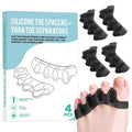 4 Pcs Silicone Toe Spacers – Yoga Toe Separators for Toe Straightening & Relaxation | Correct Overlapping Toes, Bunions, Hammer Toe | Toe Support toe separators for Women & Men (Clear, 3.98)