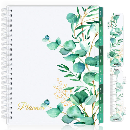 SUNEE Academic Planner 2024-2025 Weekly and Monthly - from August 2024 - December 2025, 6.4"x8.3" School Year Calendar Daily Planner with Monthly Tab, Leaves