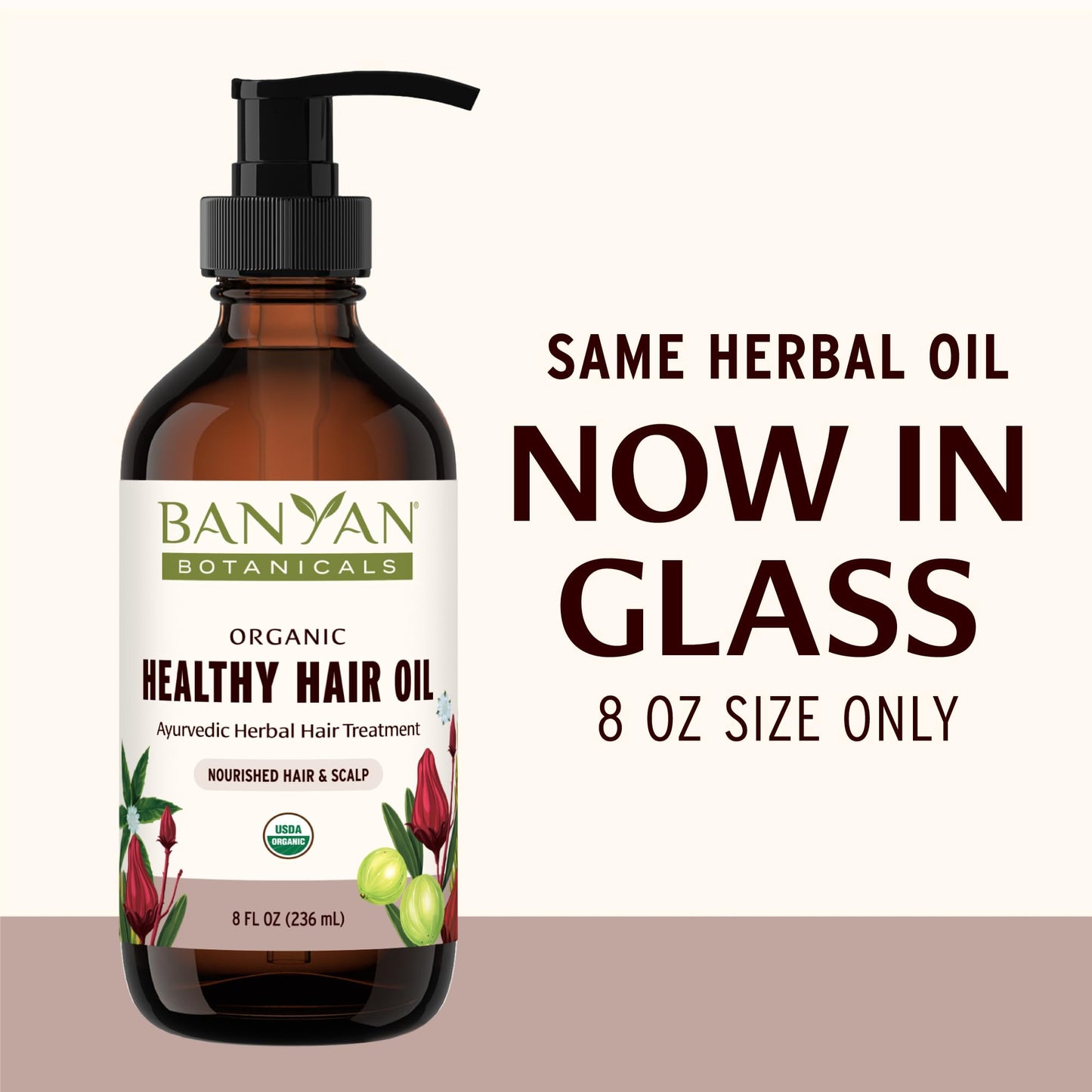 Banyan Botanicals Organic Hair Oil with Bhringaraj & Amla - Ayurvedic Scalp & Hair Care for All Types, Thick & Lustrous Hair - 8 oz, Non-GMO Sustainably Sourced