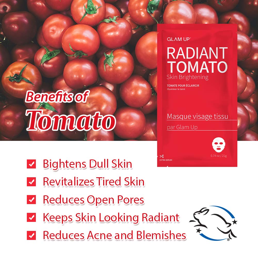 GLAM UP Sheet mask Soothing Radiant Tomato (10 sheets)