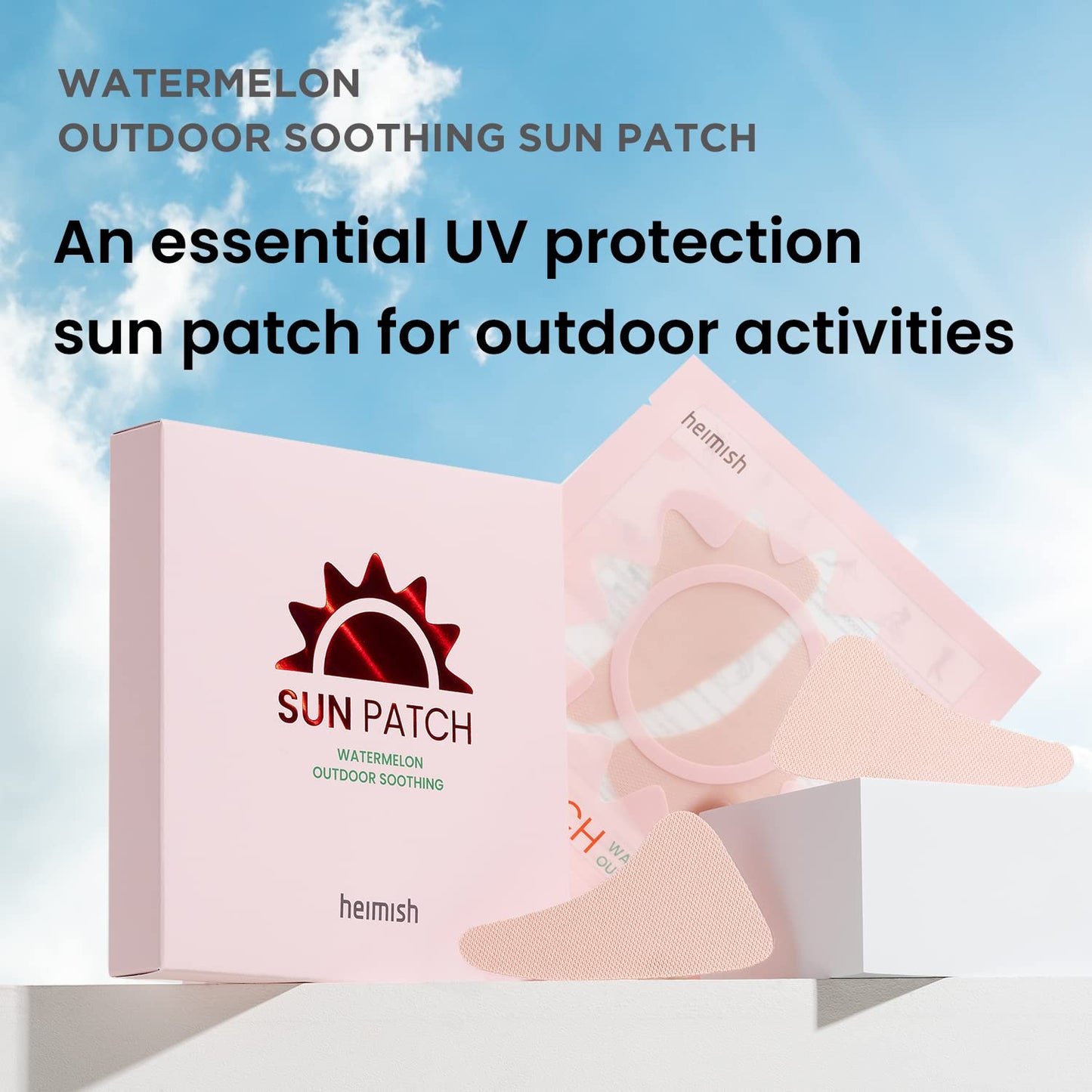 HEIMISH] Watermelon Soothing Sun Patch (5ea) | Outdoor Sun Patch with Strong UV Shield | Facial Golf Patch, UV Protection, Skin Soothing, hydrogel, Watermelon Extract, Kbeauty