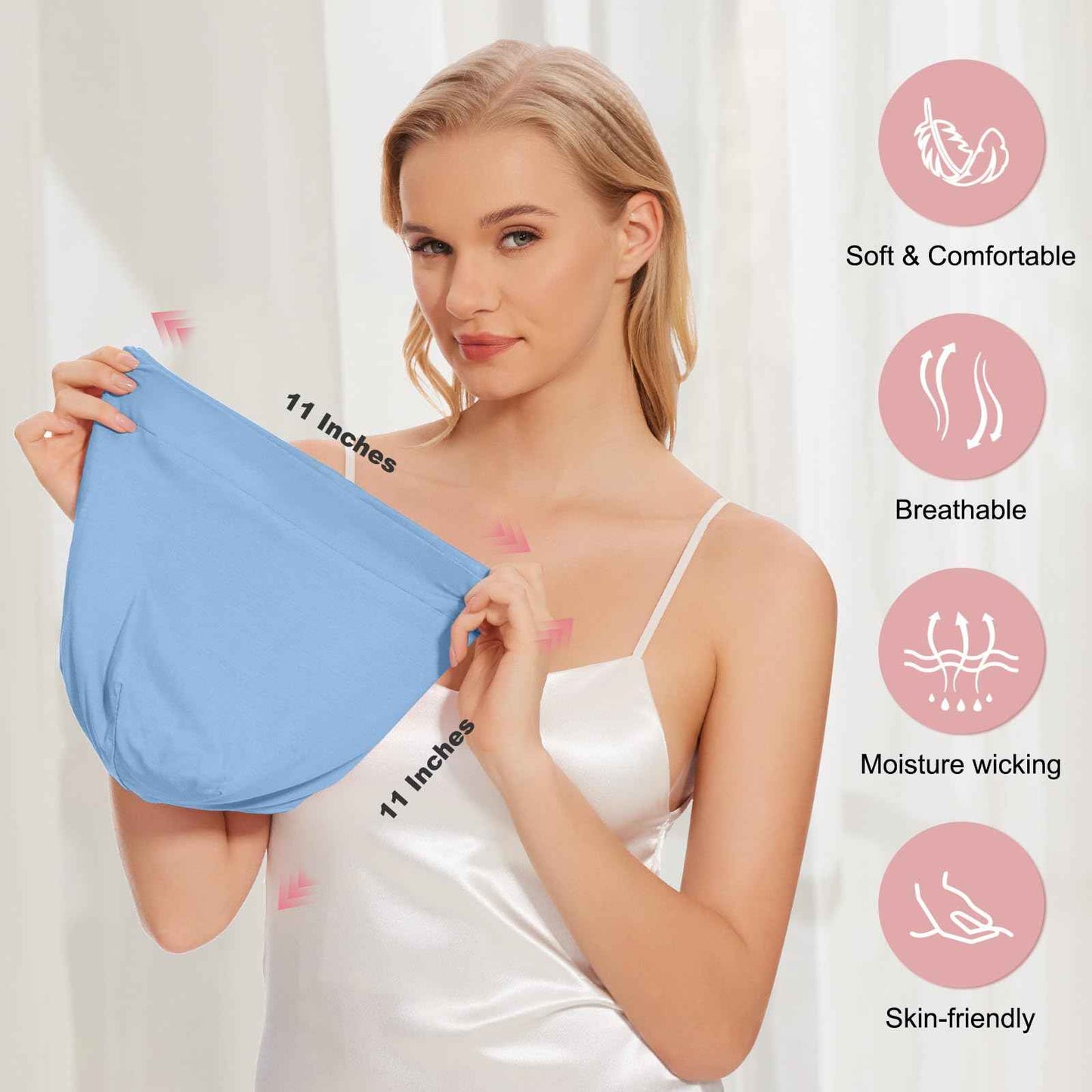 Silk Bonnet for Sleeping Women, Adjustable Silky Satin Lined Sleep Cap, Silk Hair Wrap for Sleep Night Cap for Natural Curly Hair 2PCS(Pink&Blue)