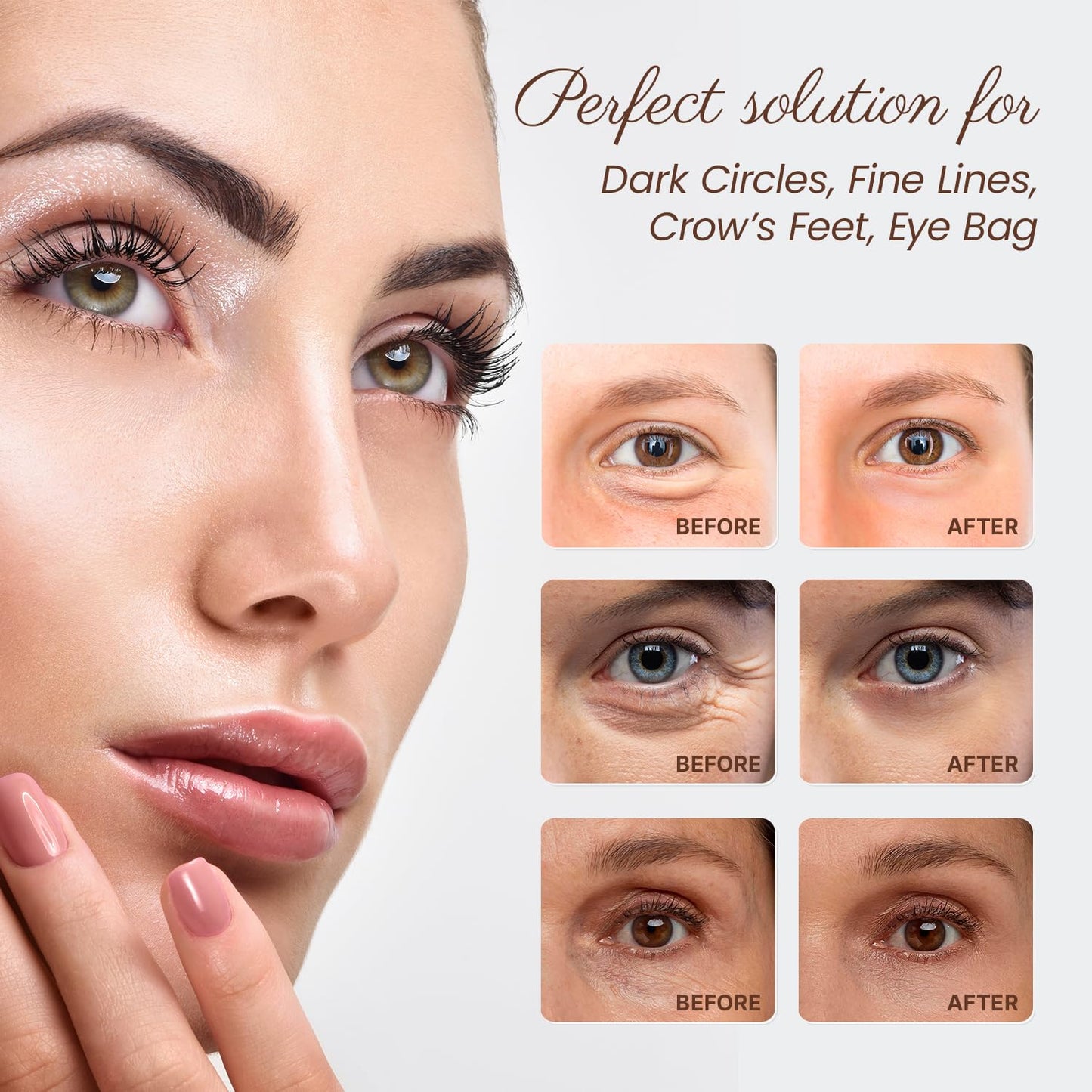 Eye Serum Caffeine for Dark Circles: Retinol eye roller serum - eye cream anti aging bags dark circle and puffiness - Under Eye Bags Treatment